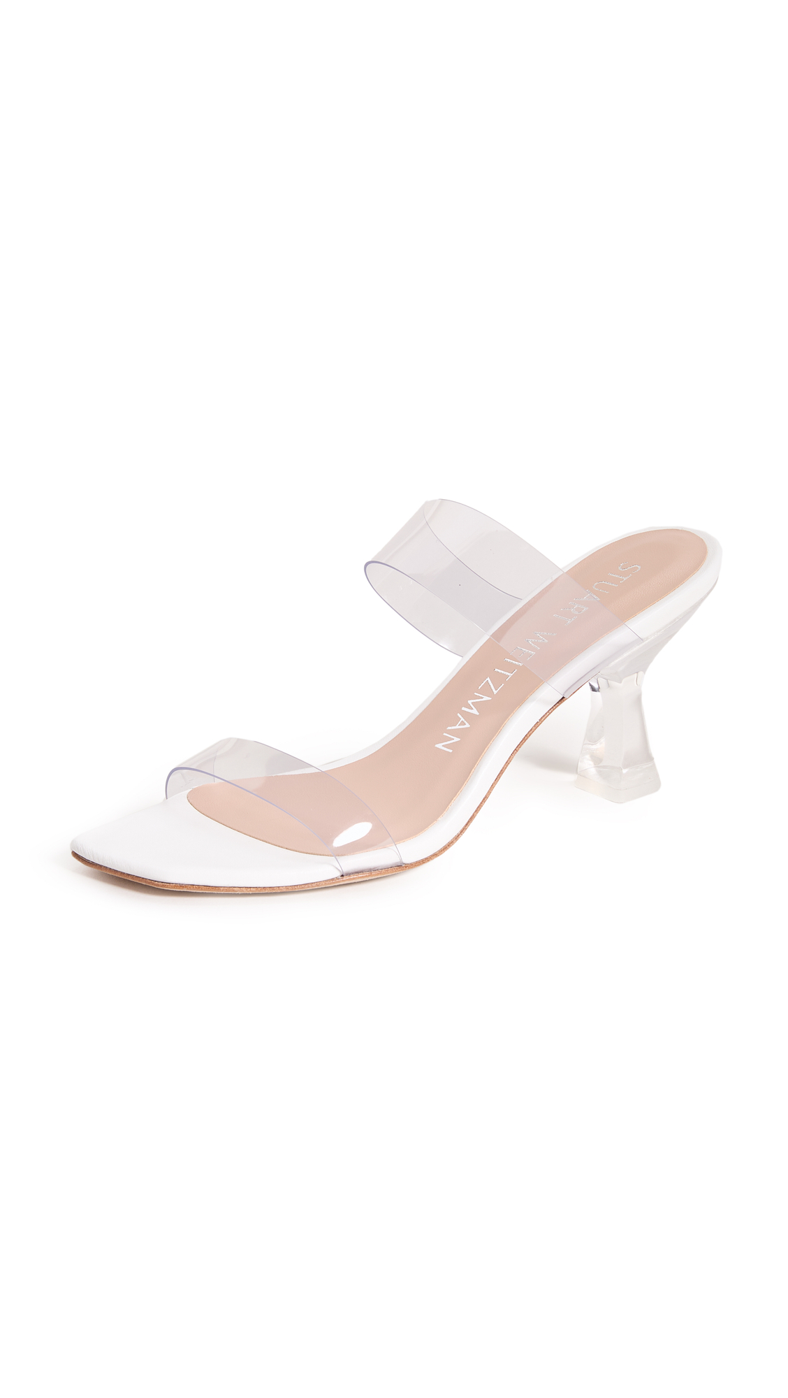 Stuart Weitzman Kristal Clear Strappy Heel Sandals for Women - Elegant Transparent Summer Wedding Party Shoes