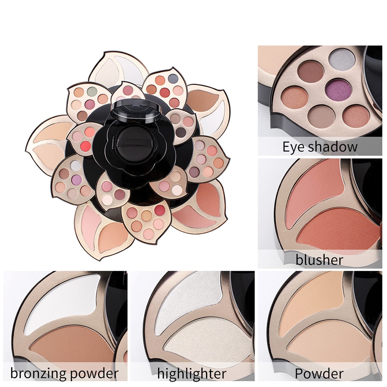 Pure Vie 56-Color All-in-One Makeup Kit - Complete Holiday Gift Set with Eyeshadow Palette, Lipstick, Concealer, Blush, Mascara, Foundation & Face Powder - Essential Cosmetic Starter Bundle for Women | Perfect for Daily Makeup, Party Looks & Travel Beauty Essentials