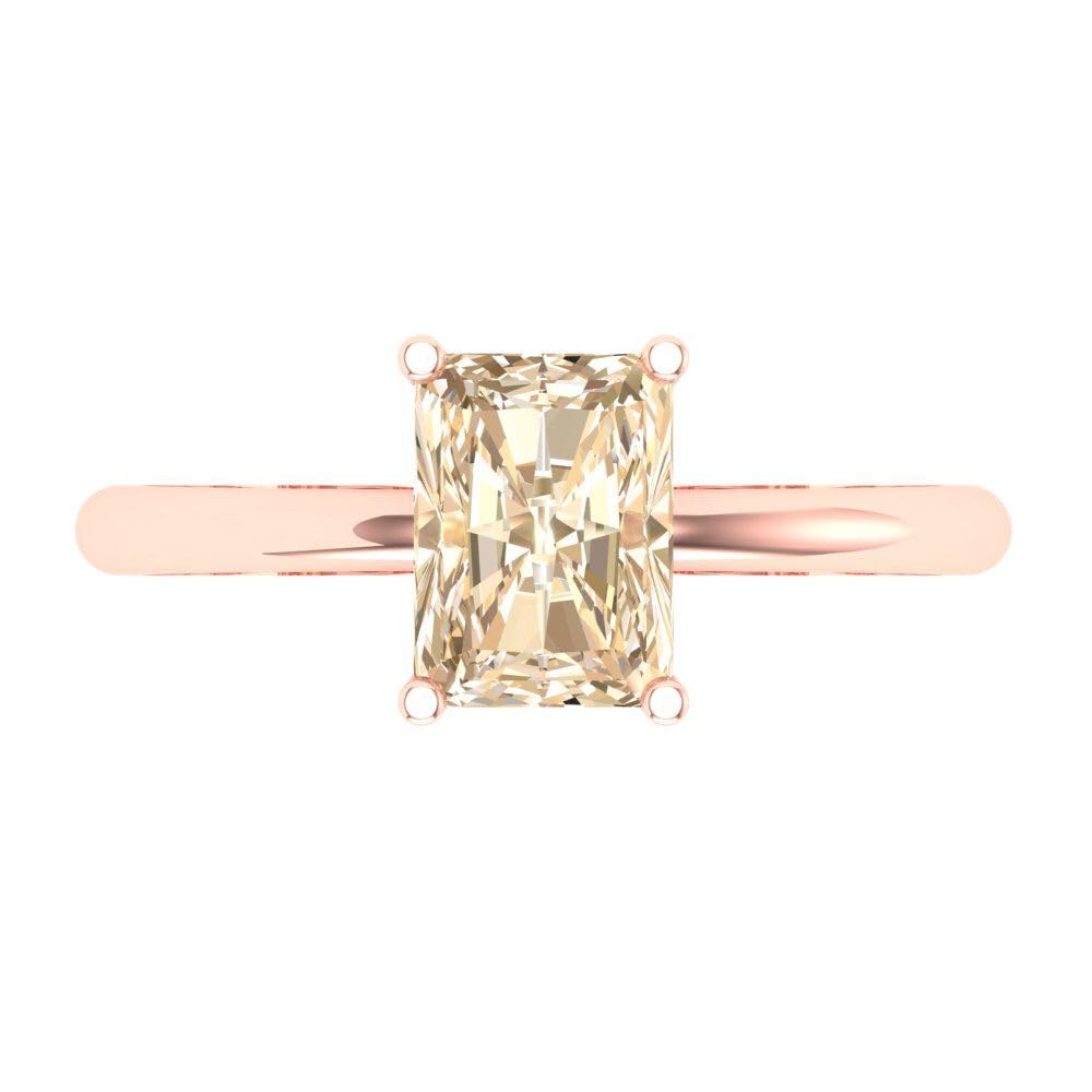 1.75ct Natural Brown Morganite Engagement Ring - Radiant Cut Solitaire in 18K Rose Gold | Wedding, Bridal, Promise & Anniversary Jewelry for Her | Perfect for Proposals, Special Occasions & Everyday Wear