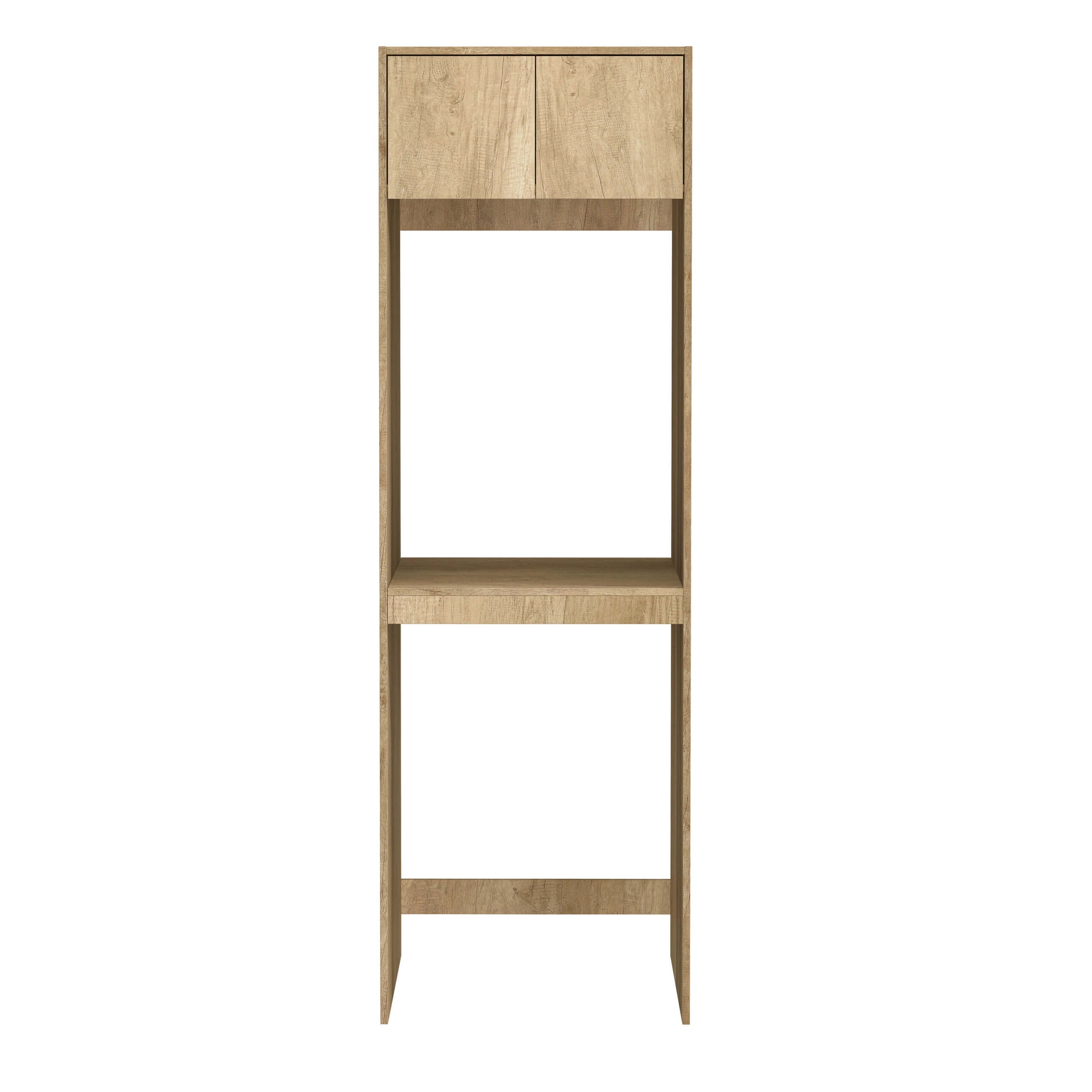 Byron/Bondi Tall Washing Machine Cabinet - Natural Oak Wood Laundry Room Storage Organizer for Detergent & Cleaning Supplies | Perfect for Small Spaces & Apartment Living