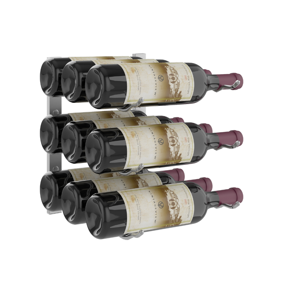W Series 1 Foot Tall Wine Bottle Rack - Holds 3 to 9 Bottles | Space-Saving Storage for Kitchen, Bar, or Dining Room
