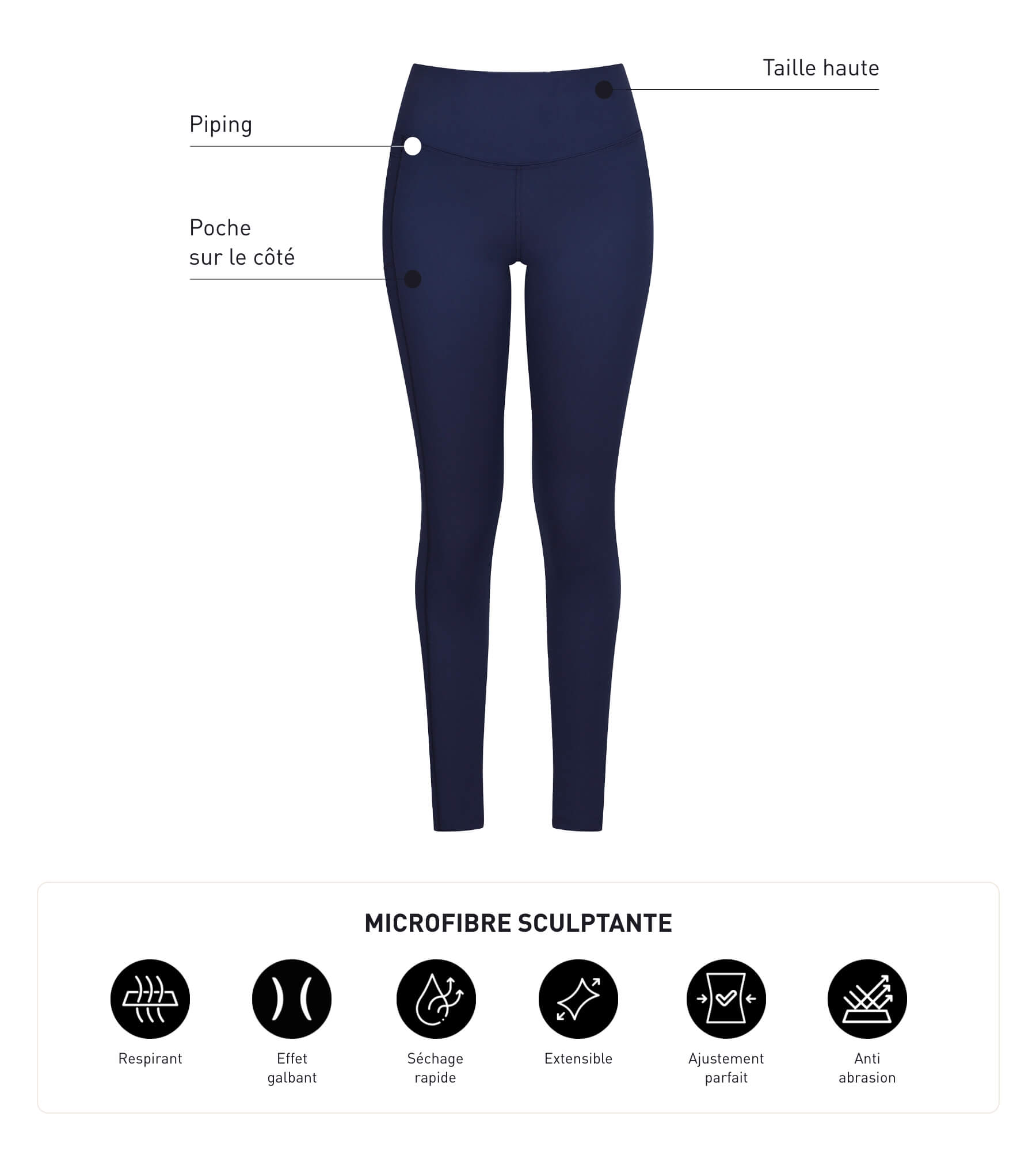 Dim Move Women's Night Blue Microfiber Sports Leggings - Perfect for Yoga, Running & Gym Workouts