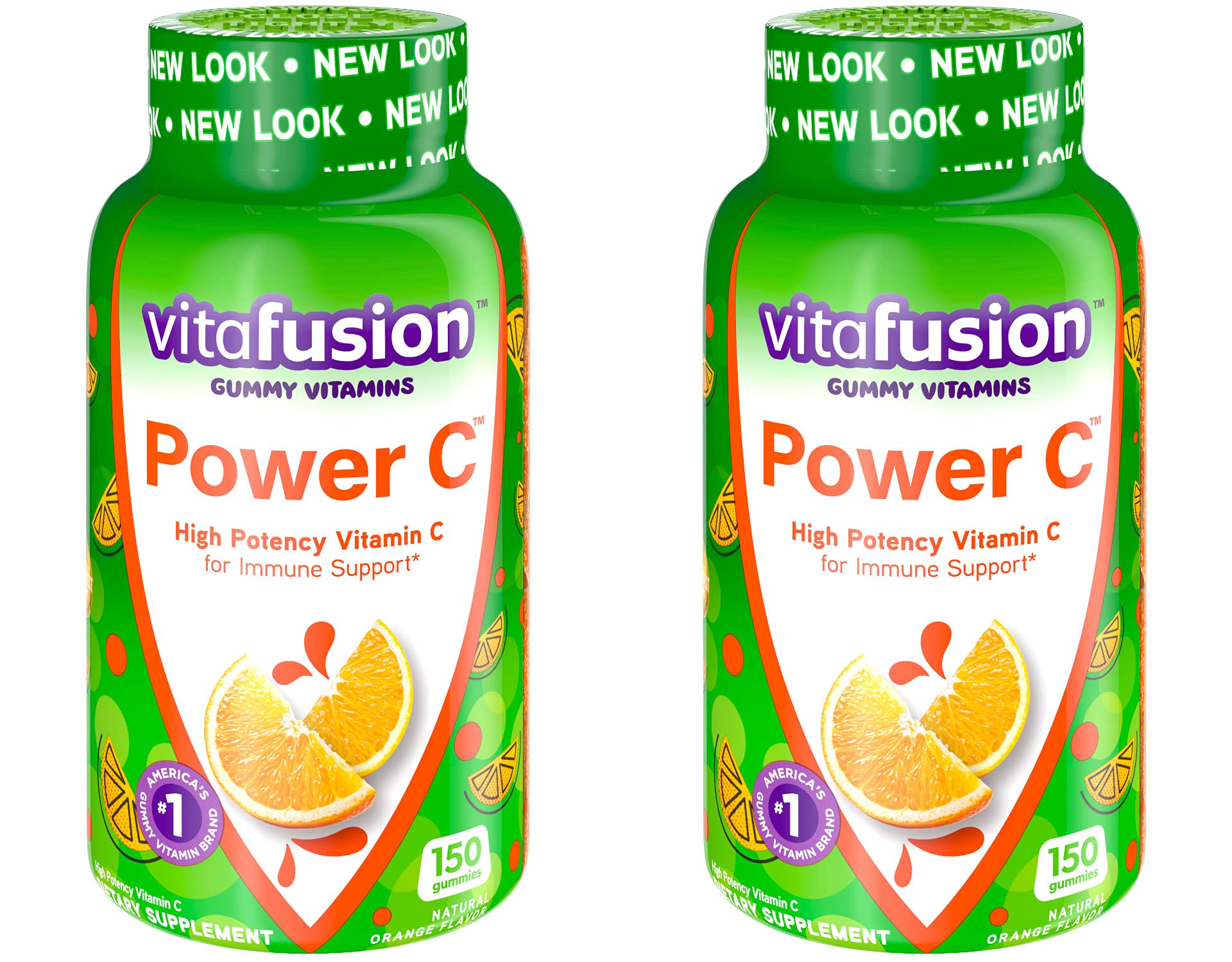 VF Power C Gummy Vitamins for Adults - Immune Support & Antioxidant Boost - 2 Pack (150-Count) - Delicious Orange Flavor for Daily Wellness at Home or Work