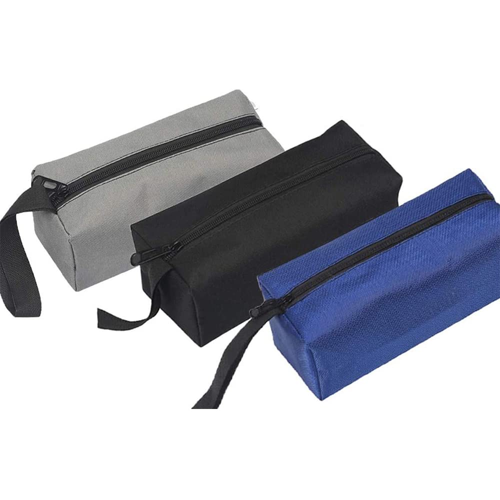 3/5 Pcs Small Tool Pouches with Zipper - Durable Canvas Tool Organizer Bags for Screwdrivers, Pliers & Nails - Perfect for Carpenters, Woodworkers & DIY Home Repairs