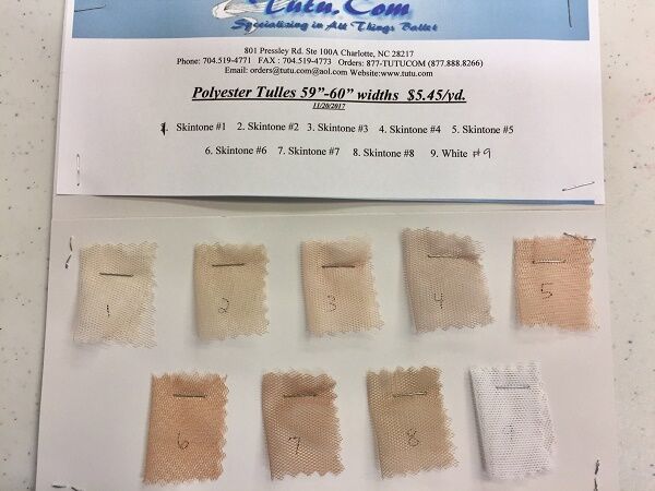 Premium Sample Card - Skin Tone Tulles (Polyester Fabric) for Wedding Dresses, Veils & DIY Fashion Projects