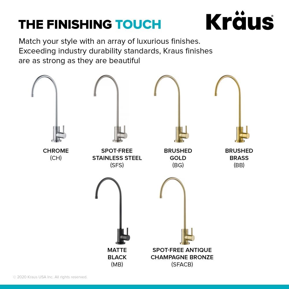 KRAUS Purita 100% Lead-Free Kitchen Water Filter Faucet in Brushed Brass, FF-100BB - Premium Drinking Water Solution for Home & Office Use
