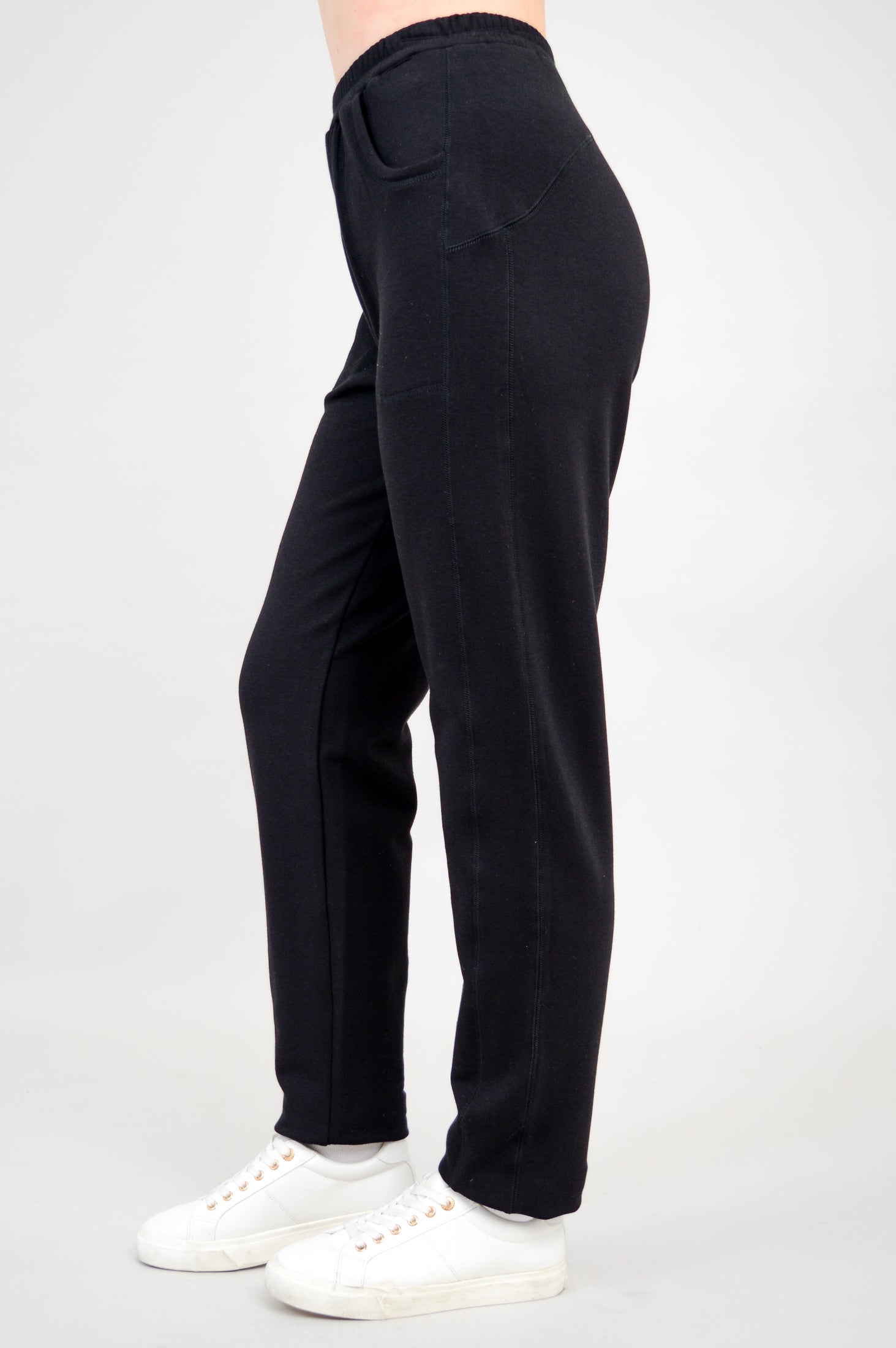 Christine Women's Bamboo Fleece Pants - Soft & Comfortable Black Lounge Pants for Relaxing at Home, Yoga & Sleepwear