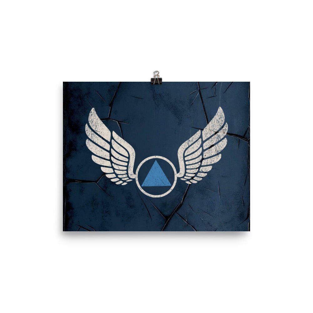 Wings of Recovery Poster - Blue Triangle Edition | Motivational Wall Art for Home & Office Decor | Inspirational Gift for Mental Health Awareness