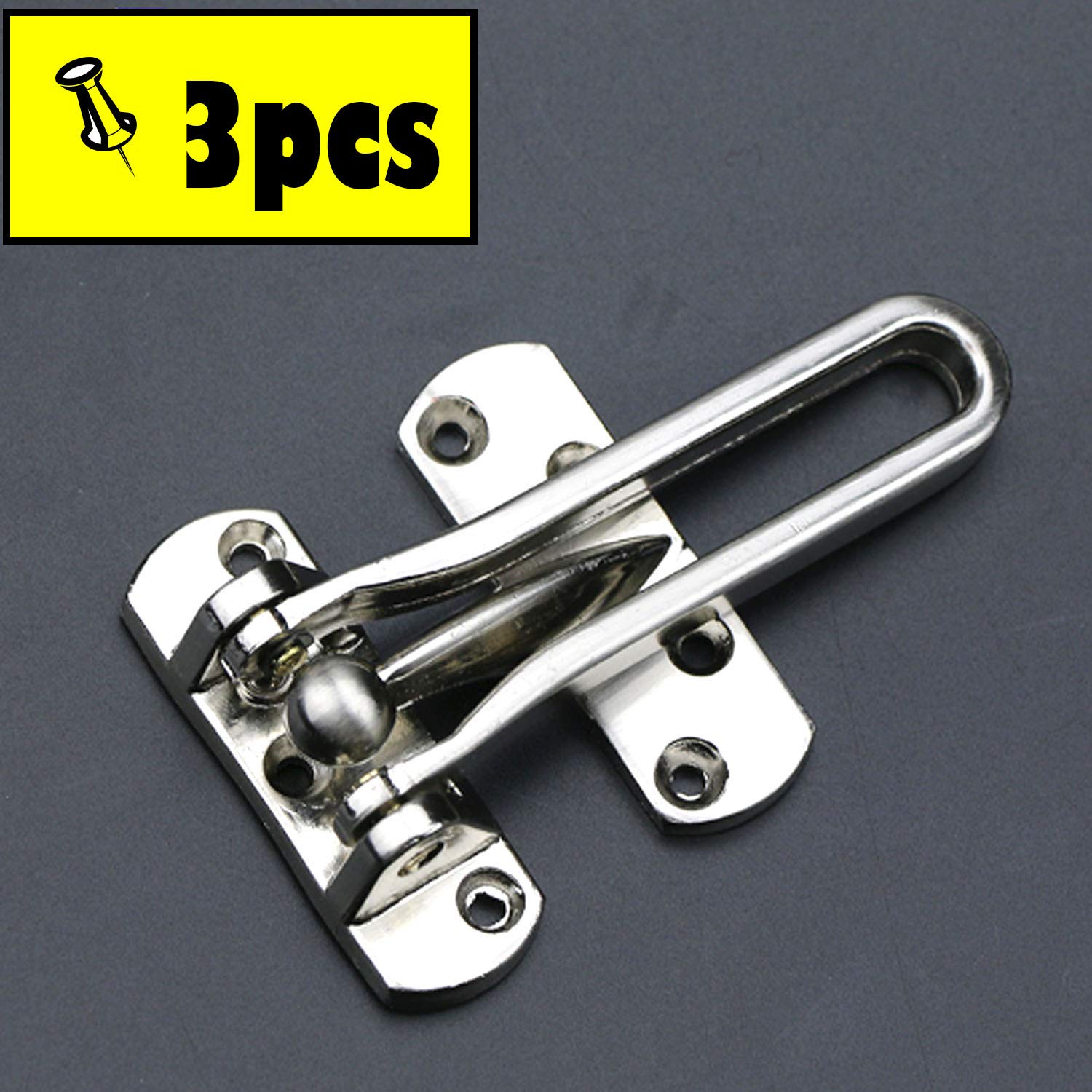 FGen 3-Pack Stainless Steel Anti-Theft Door Lock Chain - Heavy Duty Security Latch for Home, Apartment & Hotel Safety - Perfect for Front Doors, Bedrooms & Travel Security