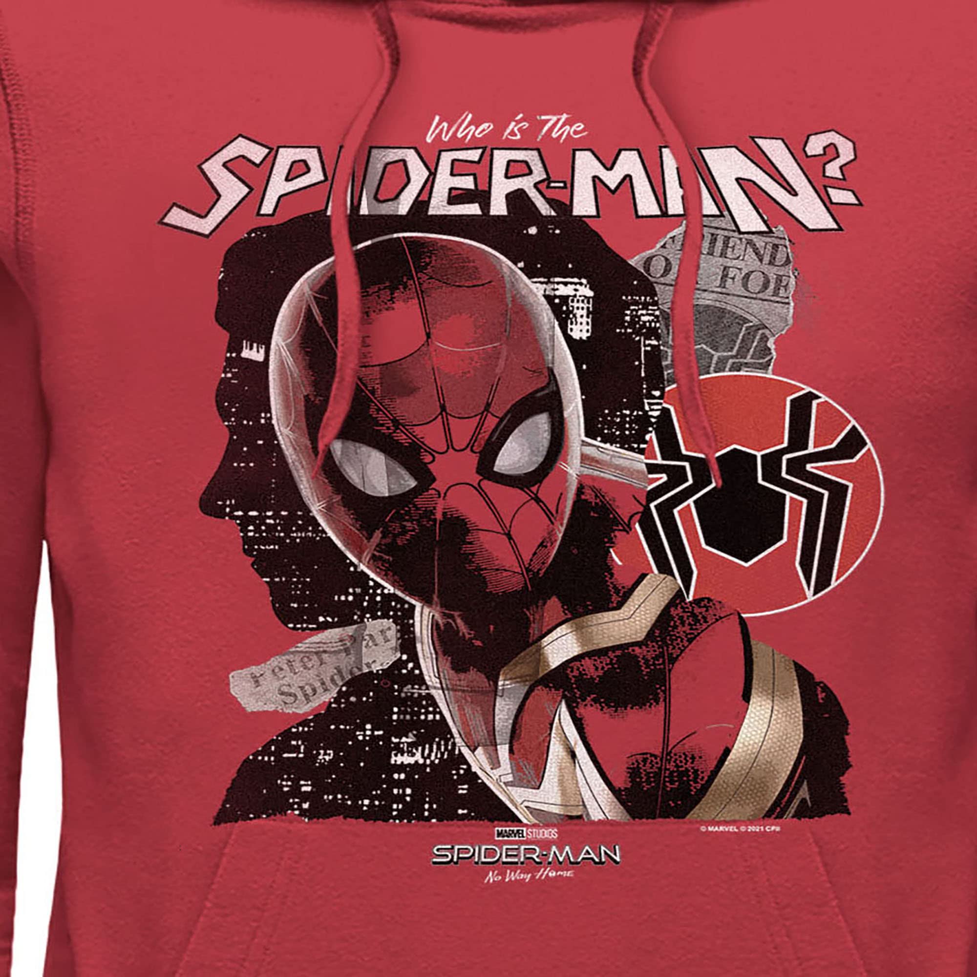Marvel Spider-Man: No Way Home Who is The Spider-Man Pullover Hoodie for Men - Casual Wear, Cosplay & Superhero Fan Gift