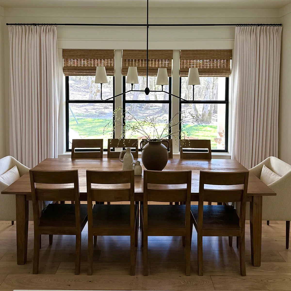 Pinch Pleated Blackout Curtains - 100% Linen Custom Drapes in Grey & Beige | Modern Thermal Insulated Window Treatments for Living Room & Bedroom