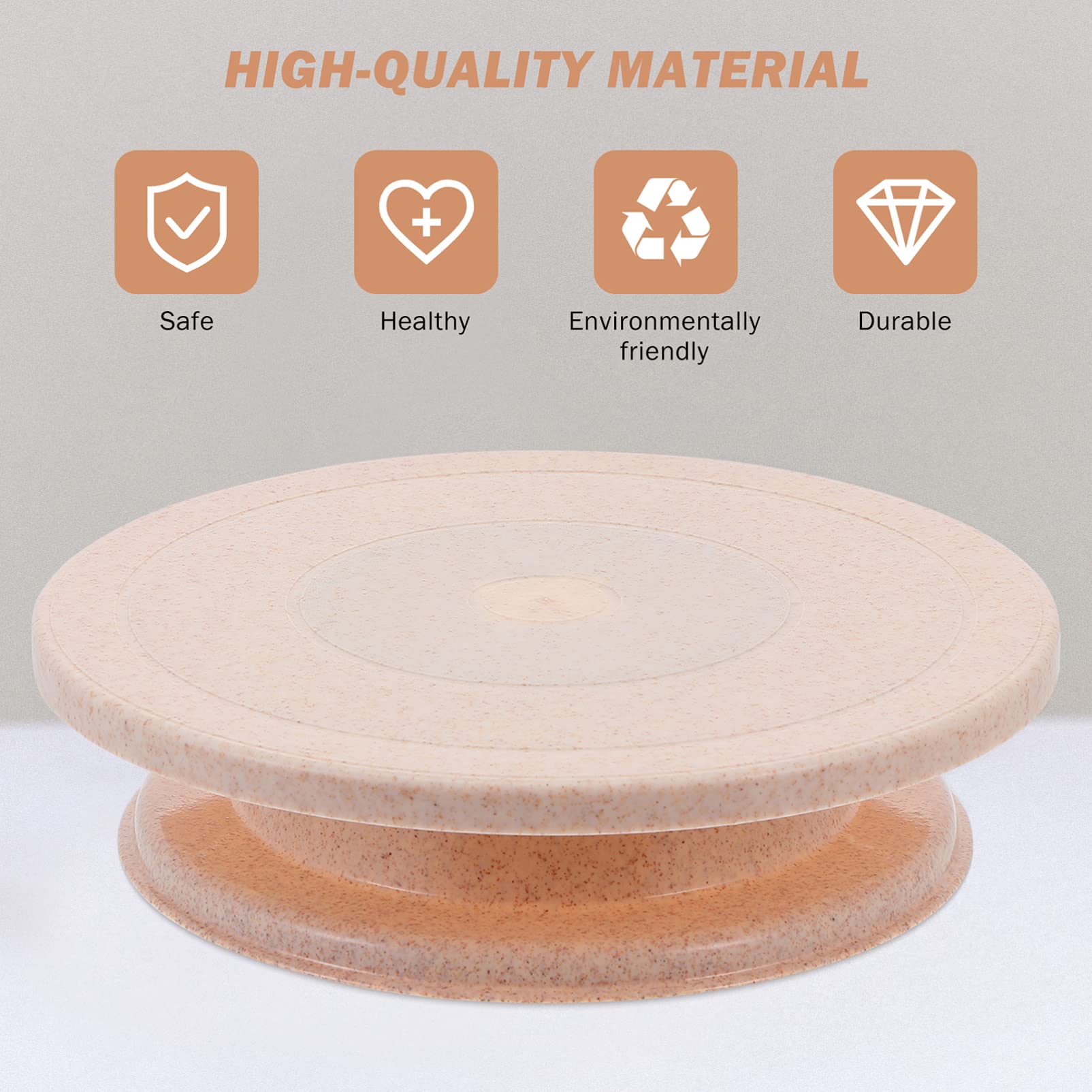 **Hemoton 12-Inch Plastic Cake Decorating Turntable Stand - Revolving Cake Plate for Smooth Icing, Fudge & Fondant - Essential Baking & Cake Decorating Kit for Home Bakers & Professionals (Perfect for Birthday, Wedding & Party Cakes)**