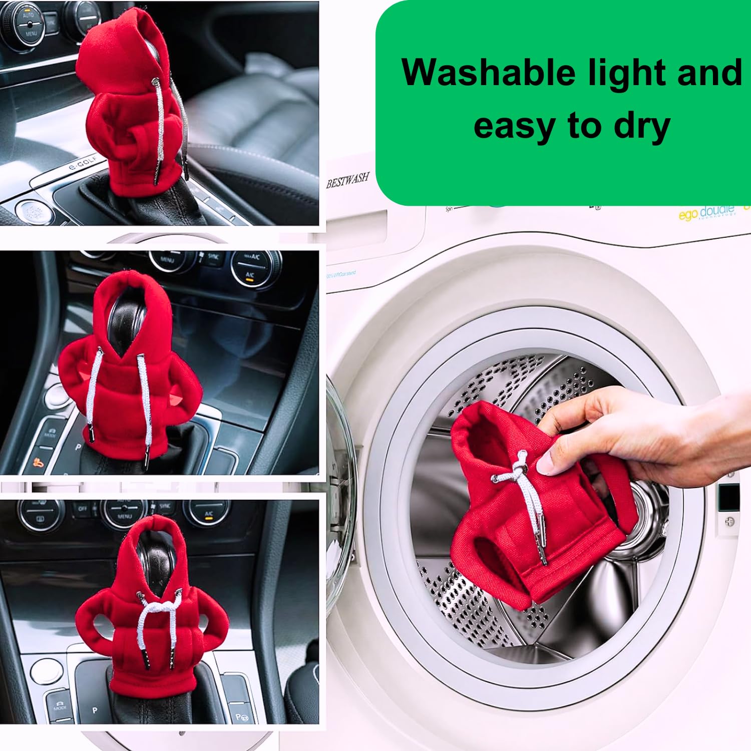 Gear Shift Hoodie - Car Shifter Stick Cover Protector & Novelty Decoration Gift for Family (Red) | Fun Car Accessory for Gear Stick Protection & Customization