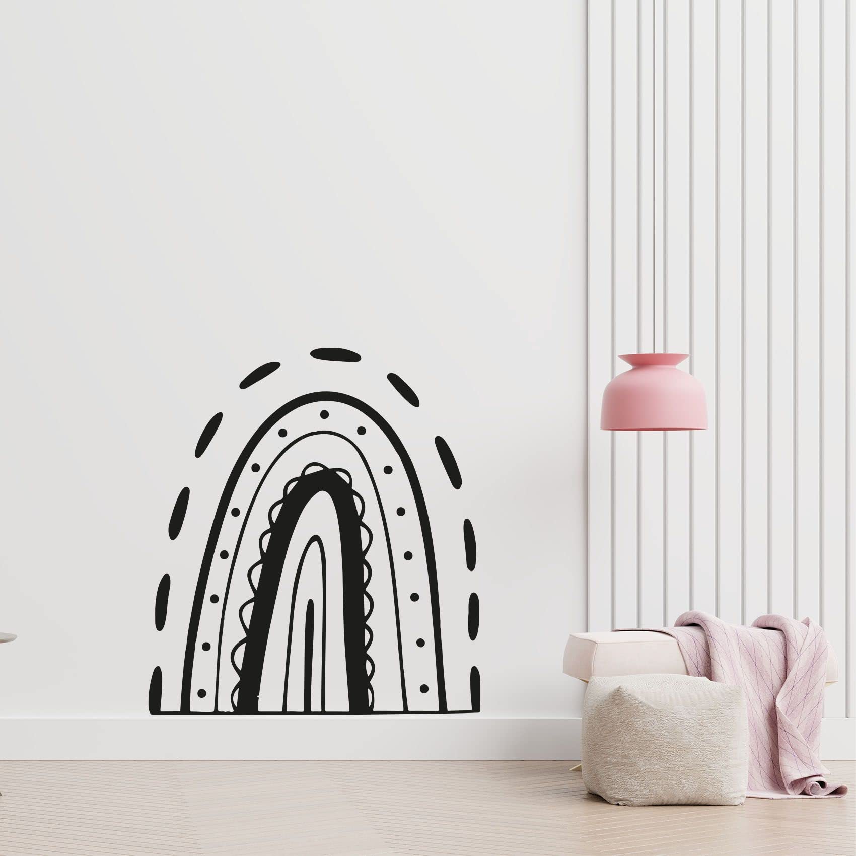 Bohemian Rainbow Arch Wall Decal - Modern Abstract Vinyl Sticker Art for Kids Room, Nursery, Bedroom Decor (10x8 Inch) | Fun Home Decoration, Accent Wall Art, Playroom & Dorm Decor