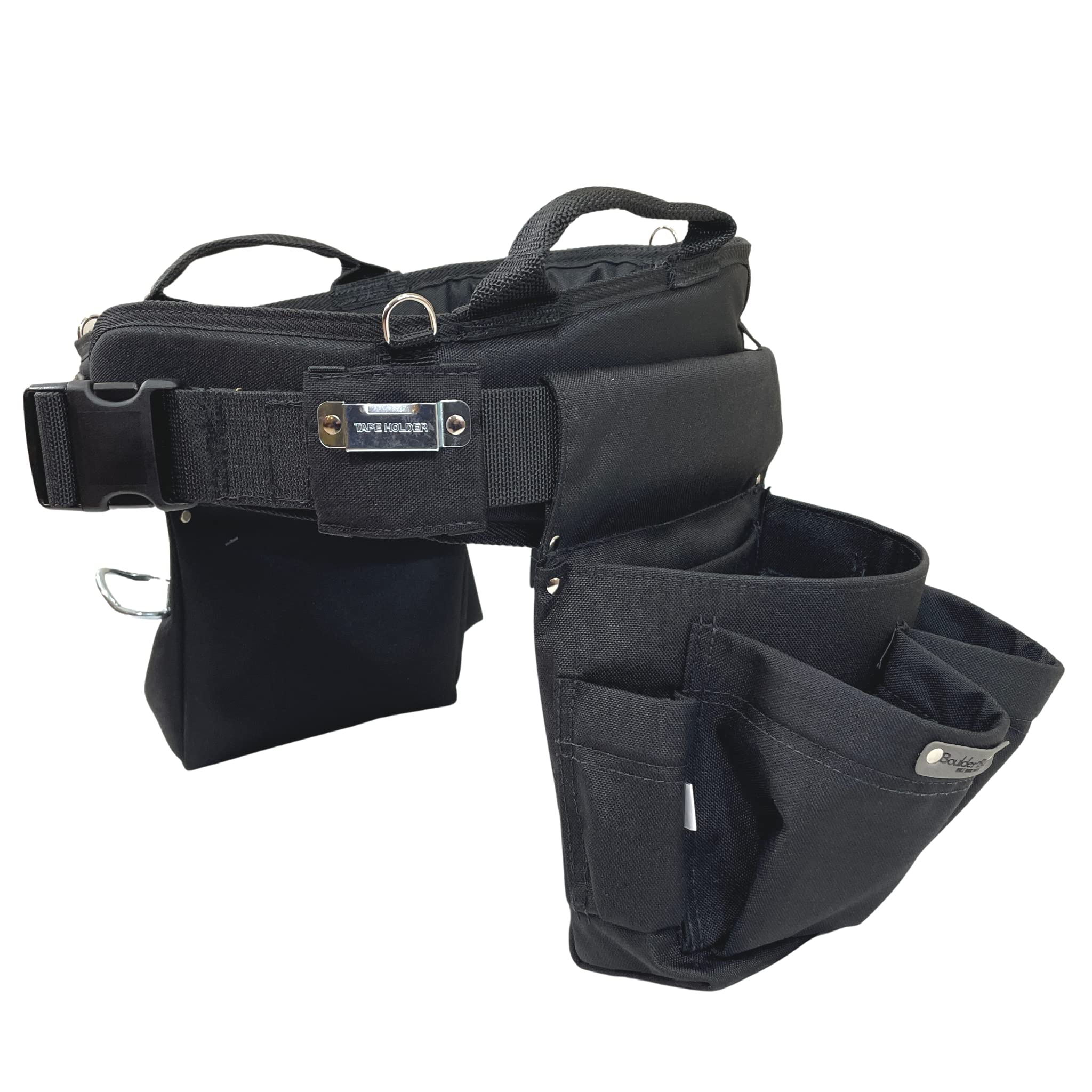 Professional Carpenter MAX Combo Tool Belt with Comfort Back Support & Quick Release Buckle - Heavy Duty Black Tool Bag (Medium 28-32 Inches) | Made in USA | Perfect for Construction, Woodworking & DIY Projects