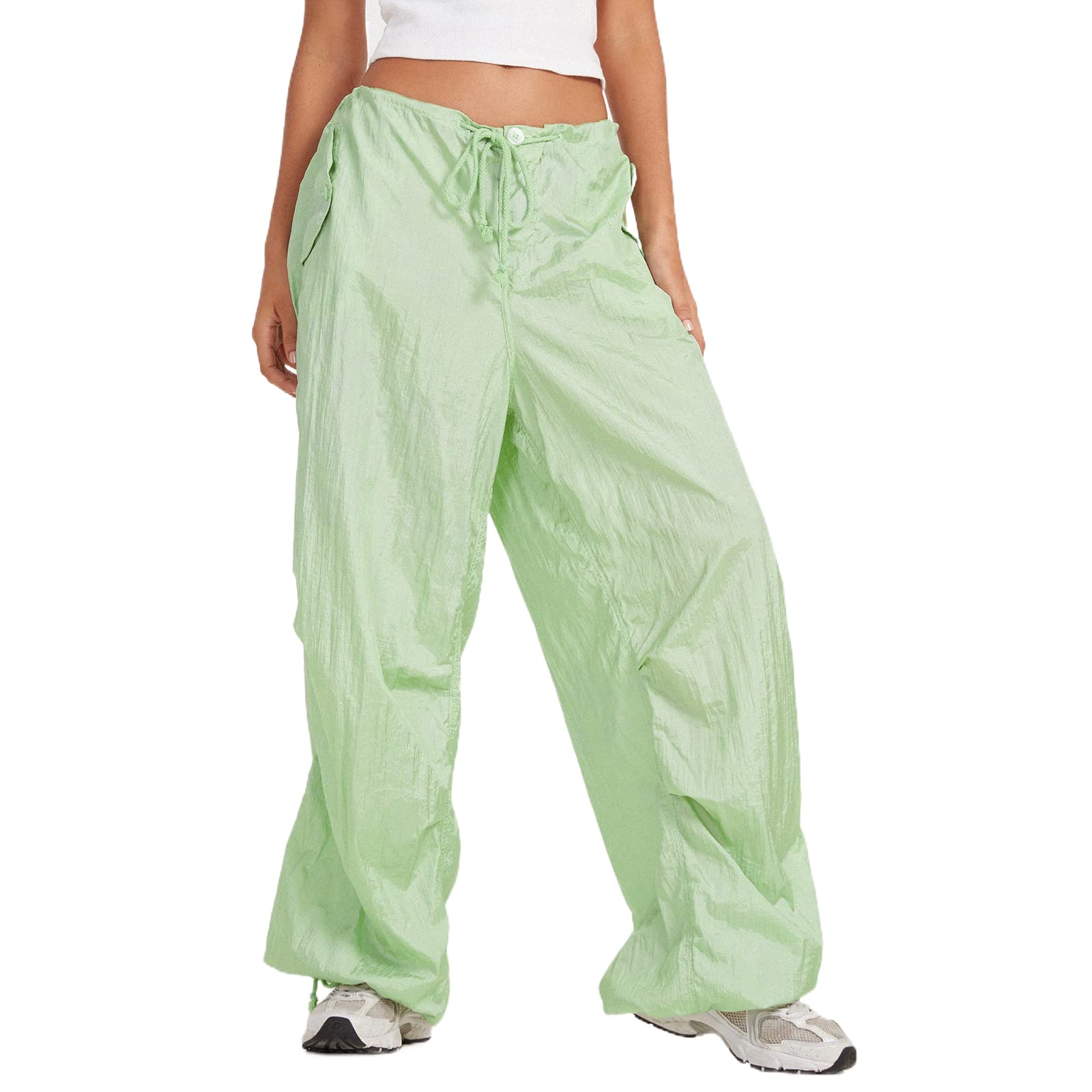 Multitrust Women's Baggy Cargo Pants with Pockets - Casual Goth Hip Hop Jogger Pants, Loose Fit Workout Trousers for Streetwear, Yoga & Everyday Wear