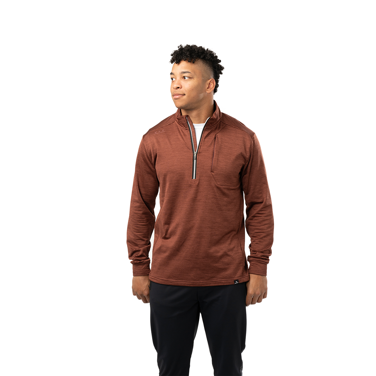 Bauer FLC Textured Half Zip Senior Hockey Pullover - Warm & Breathable Performance Wear for Ice Hockey Training & Outdoor Sports