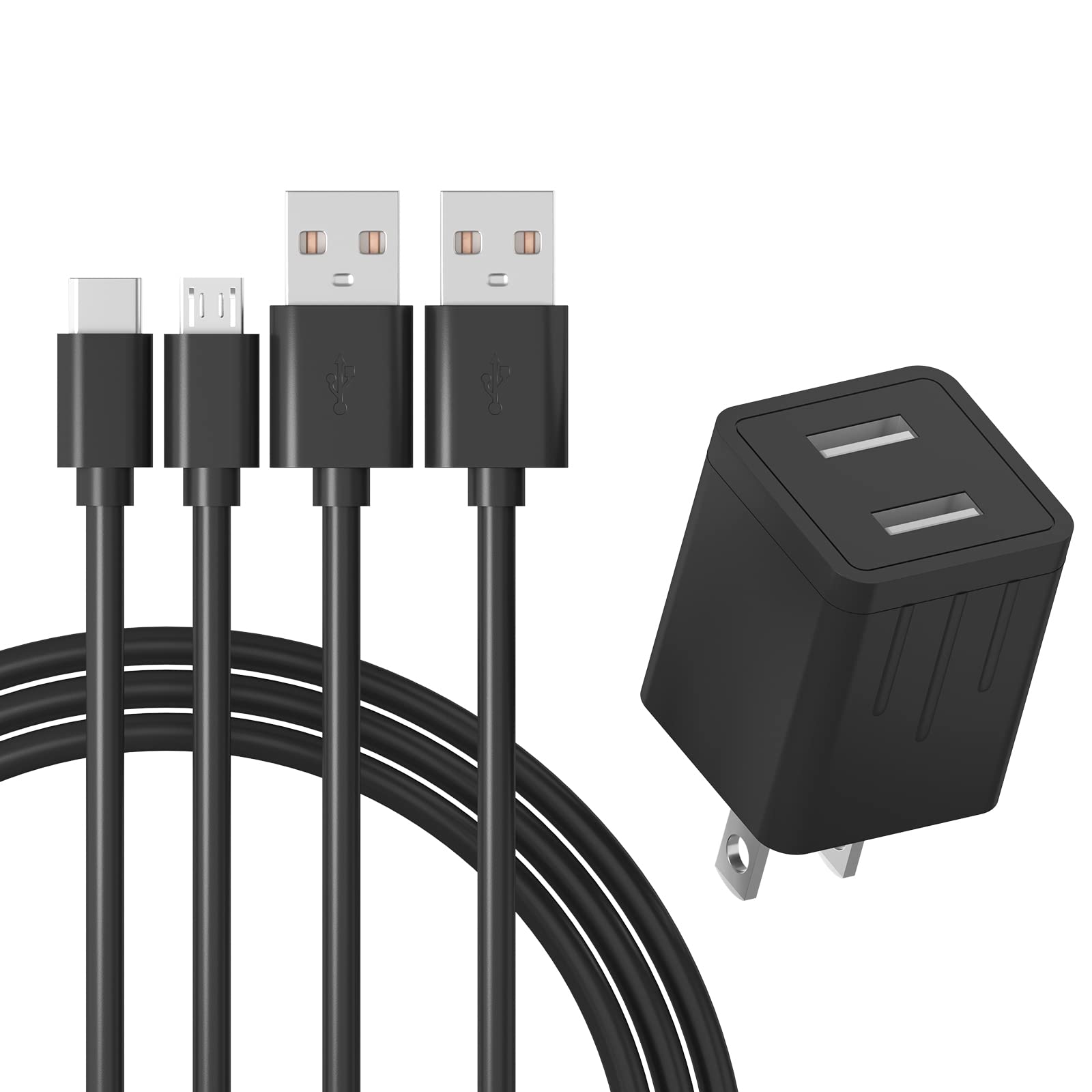 Kids Fire Tablet Charger - 5Ft USB C & Micro USB Cable Compatible with Fire HD 7/8/10 Kids Edition, Fire 7/8/10 Plus Kids Pro & Kindle Kids Edition - Perfect for Home, School & Travel Charging