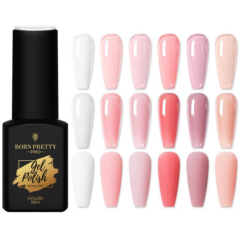 Pink Nude Jelly Gel Polish 15ml - Long Lasting Nail Polish for Manicure & Pedicure - Perfect for Salon, Home Use & Special Occasions