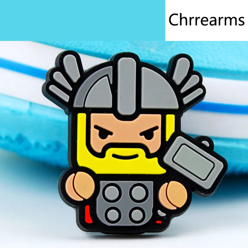 MINISO Marvel Superhero DIY Shoe Charms - Cartoon Character Accessories for Sandals & Clogs - Decorative Pins for Kids Gifts & Garden Fashion Accessories (Perfect for Birthday Presents & Cosplay Outfits)