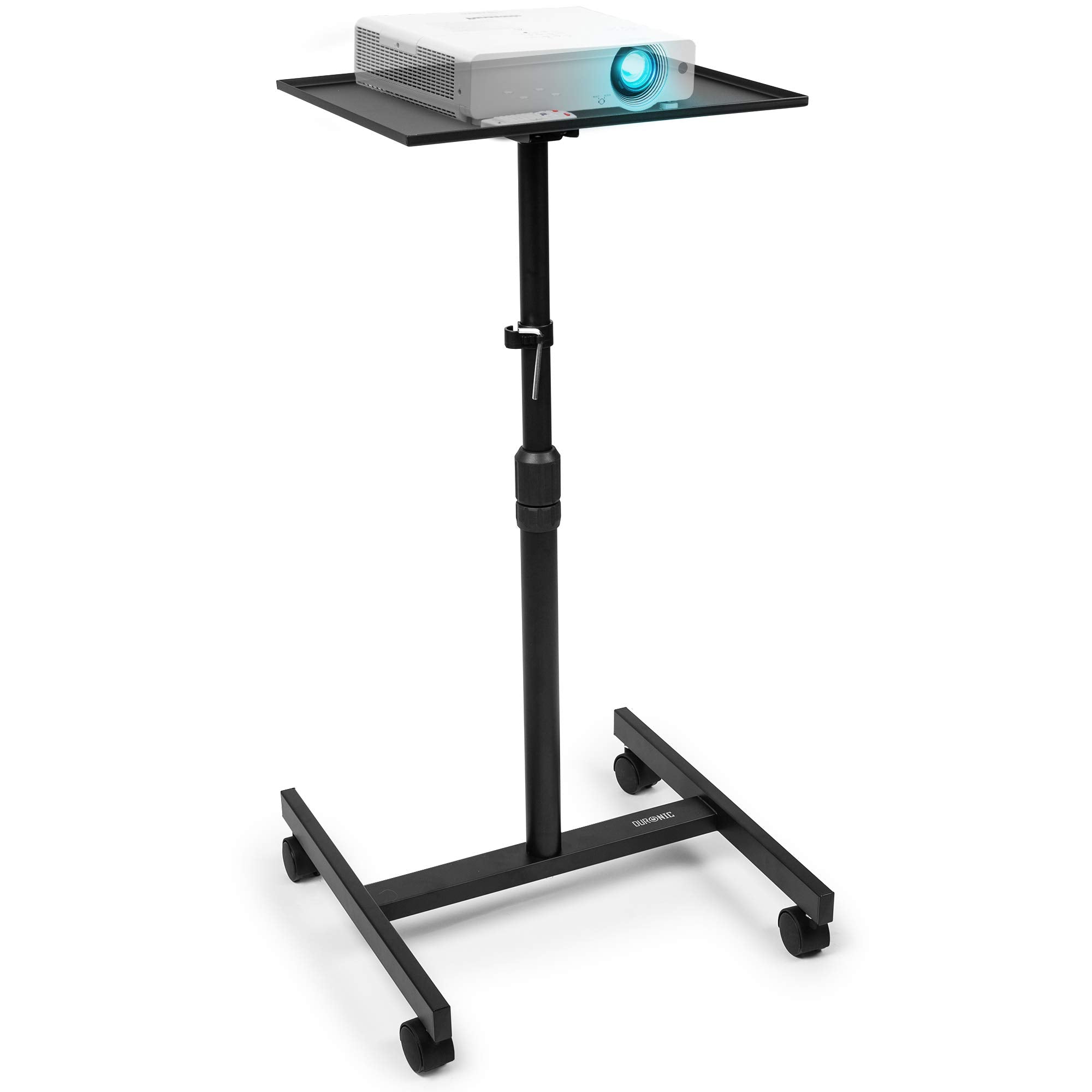 Duronic WPS27 Adjustable Height Sit Stand Desk - 50x40cm Portable Laptop Table with Wheels, 10kg Capacity - Ergonomic Home Office Workspace & Multi-Use Projector Stand for Video Meetings, Gaming, and Remote Work