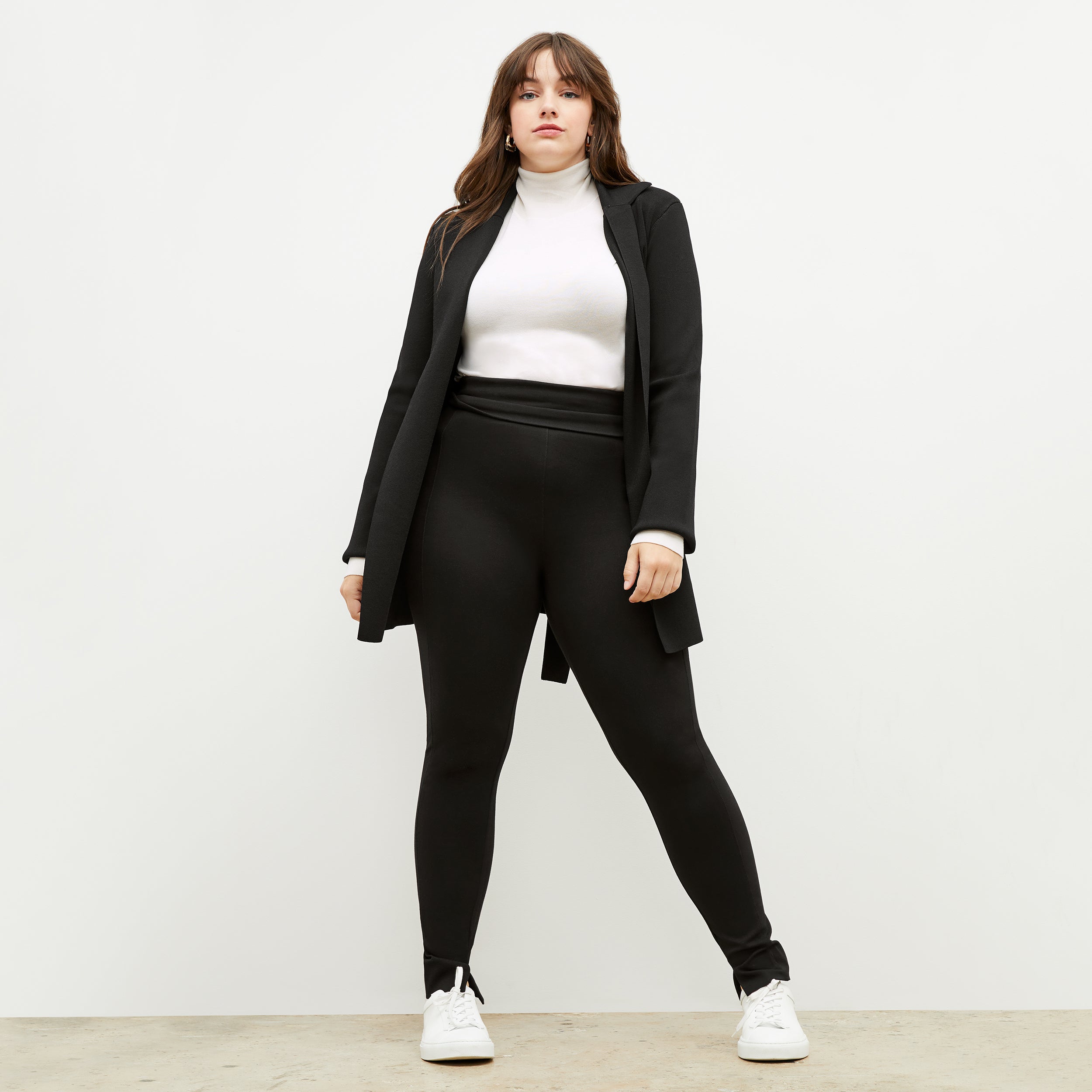 Stella Women's High-Waisted Ponte Leggings - Washable & Comfortable Black Workout Pants for Yoga, Running & Everyday Wear