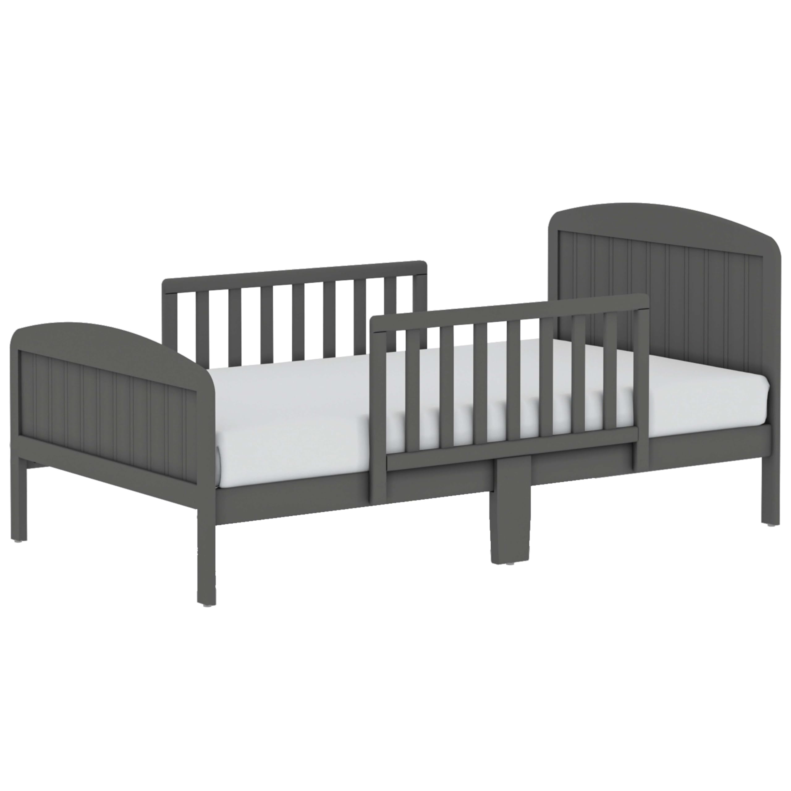 Harrisburg Solid Wood Toddler Bed with Safety Rails - Modern Transitional Design for Kids Bedroom - Fits Crib Mattress, Low Profile Grey Toddler Bed for Safe & Comfortable Sleep Transition from Crib to Big Kid Bed