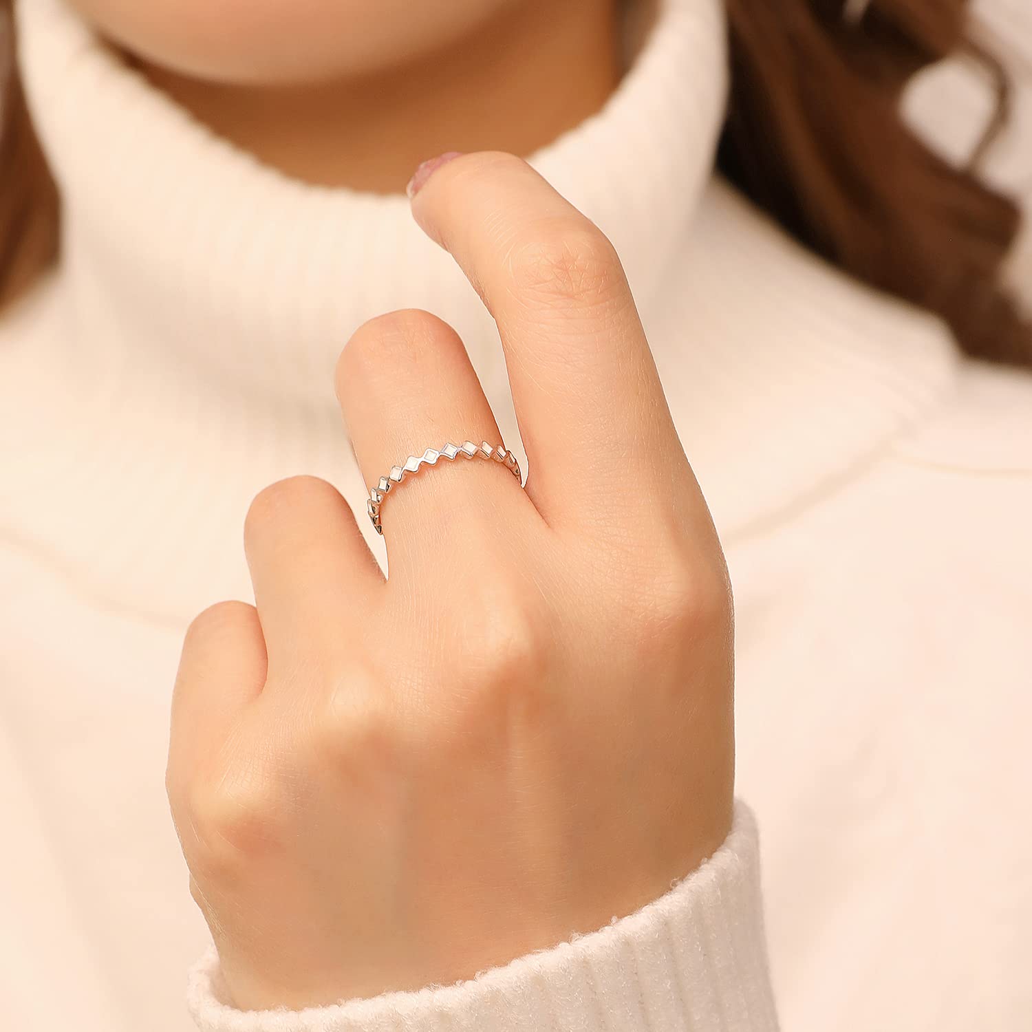 Meissa Stackable Rings for Women - 925 Sterling Silver Thin Stacking Rings, Handmade Dainty Gold Ring Set, Friendship Jewelry Gift for Her (Gold, Size K) - Perfect for Layering, Everyday Wear & Special Occasions