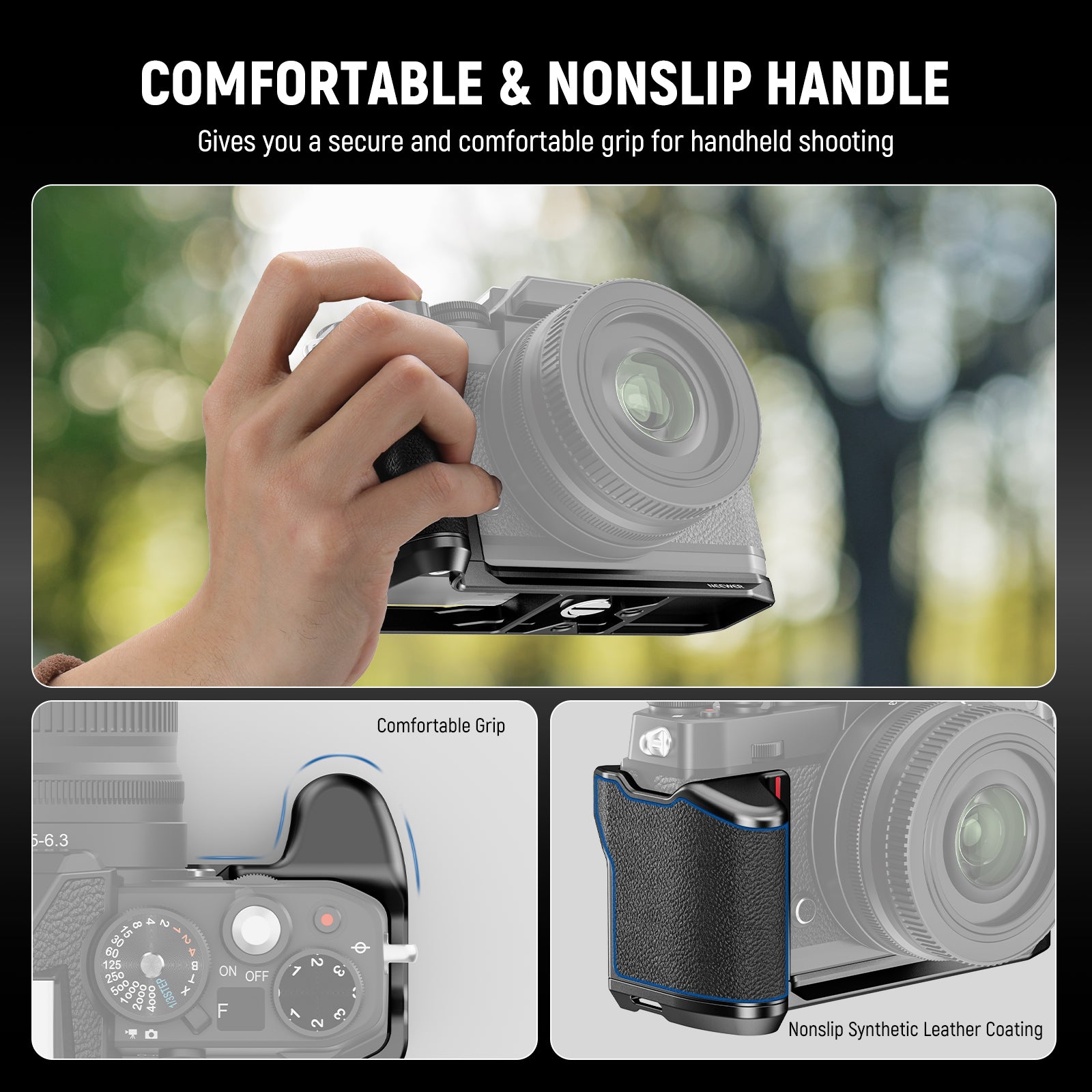 NEEWER CA089 L Bracket Handgrip for Nikon Z fc Camera - Ergonomic Grip for Stable Shooting, Vlogging & Photography Accessories