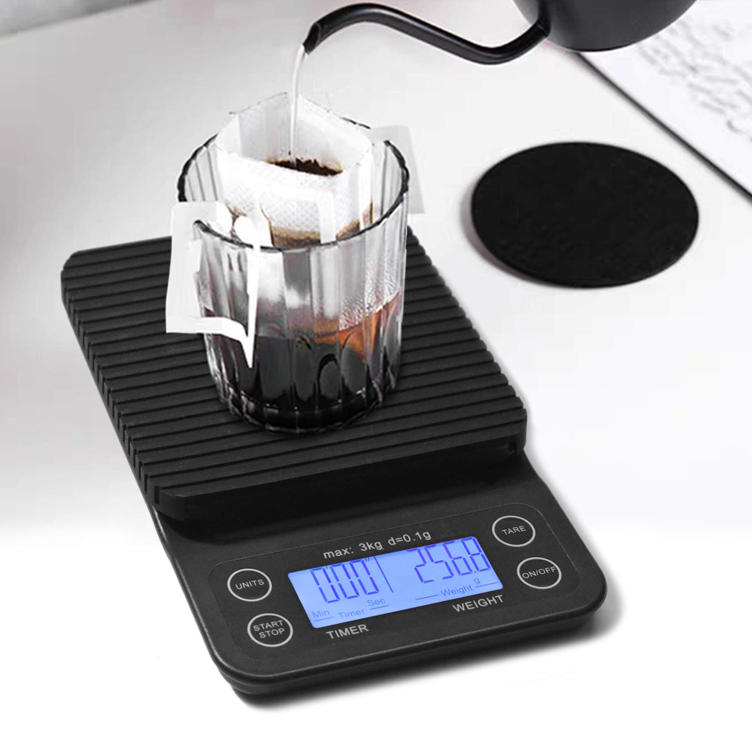 Premium Digital Coffee Scale with Timer - Accurate Measurement for Pour Over, Drip Coffee & Espresso | Perfect for Home Baristas & Coffee Shops