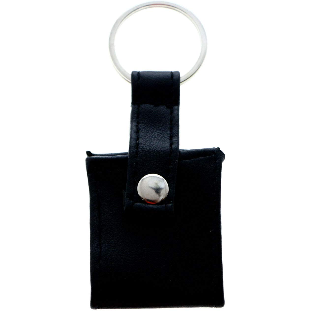Black & Silver-Tone Snap Picture Frame Keychain - Perfect for Photos, ID Cards & Keepsakes - Great for Gifts, Travel & Everyday Use