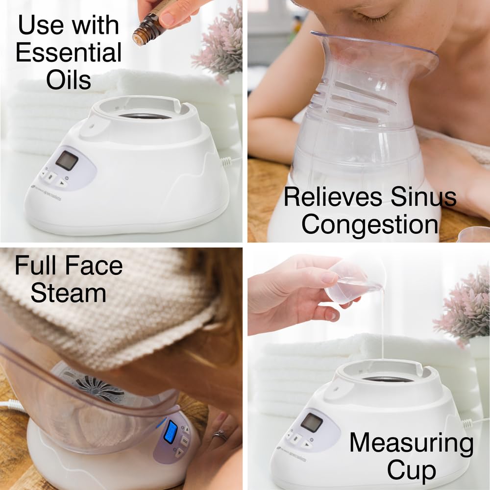 Rio Facial Steamer & Sauna for Deep Skin Cleansing - Opens Pores, Removes Blackheads with Ionic Steam & Diffuser | Digital Control for Spa-Like Facial Treatment at Home | Perfect for Acne Care & Pre-Makeup Prep