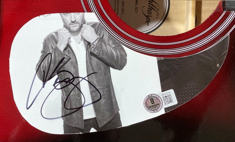 Chris Young Signed 41 Losing Sleep Red Acoustic Guitar - Authentic Autographed Collectible - Perfect for Country Music Fans & Memorabilia Collectors - Great for Home Display, Gifts & Special Occasions