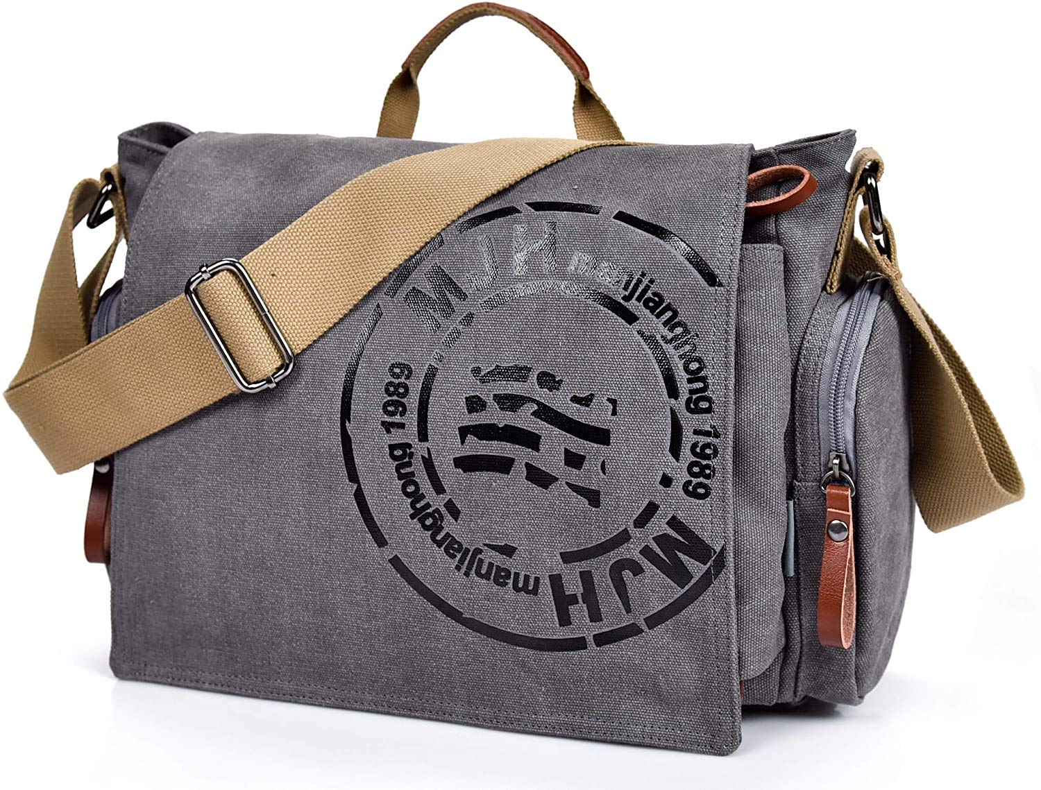 Stylish Canvas Messenger Bag for Men - Durable Travel Shoulder Bag with 13.5