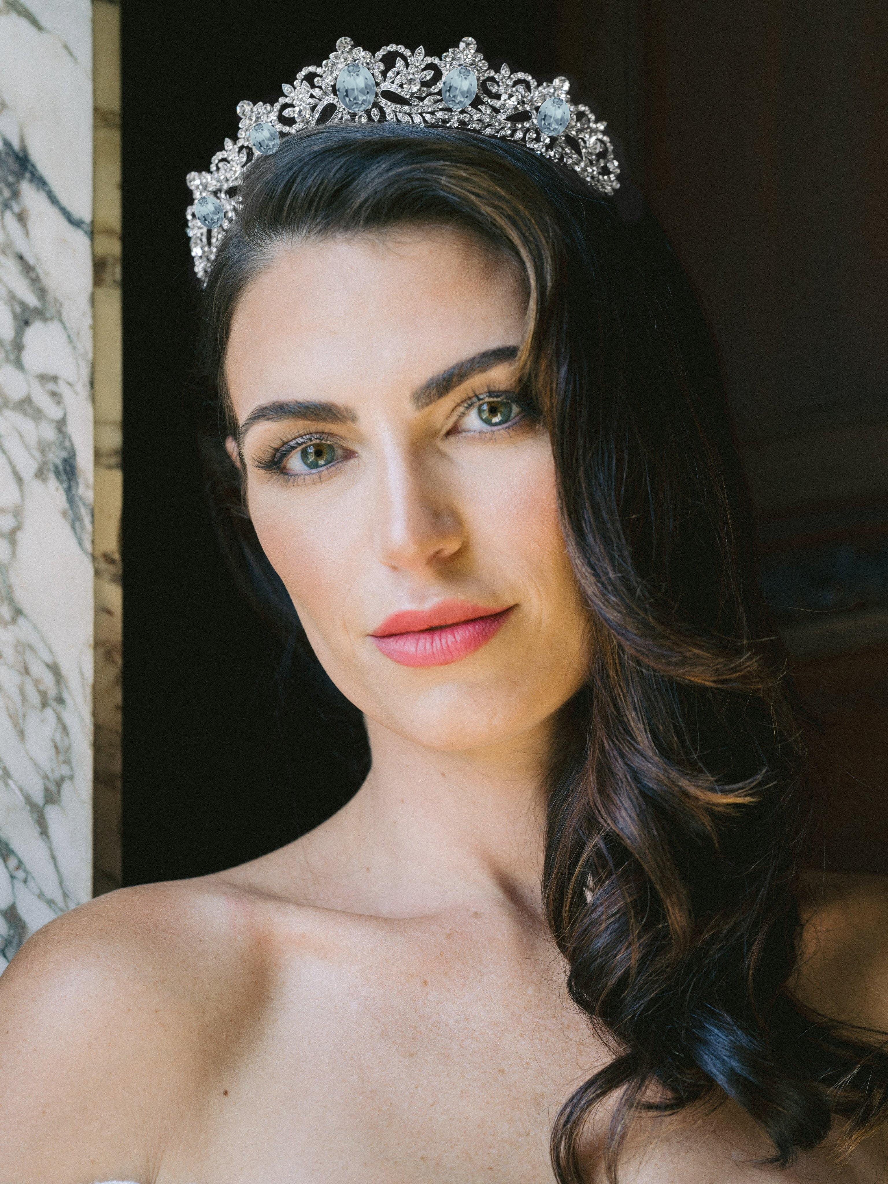 Something Blue PIPER Wedding Tiara - Elegant Bridal Headpiece for Wedding, Bridal Shower & Special Occasions