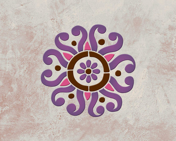 Sunflower Moroccan Wall Art Stencil - Handmade Home Decor for Living Room, Bedroom & Nursery - DIY Painting Template for Boho Chic Interior Design
