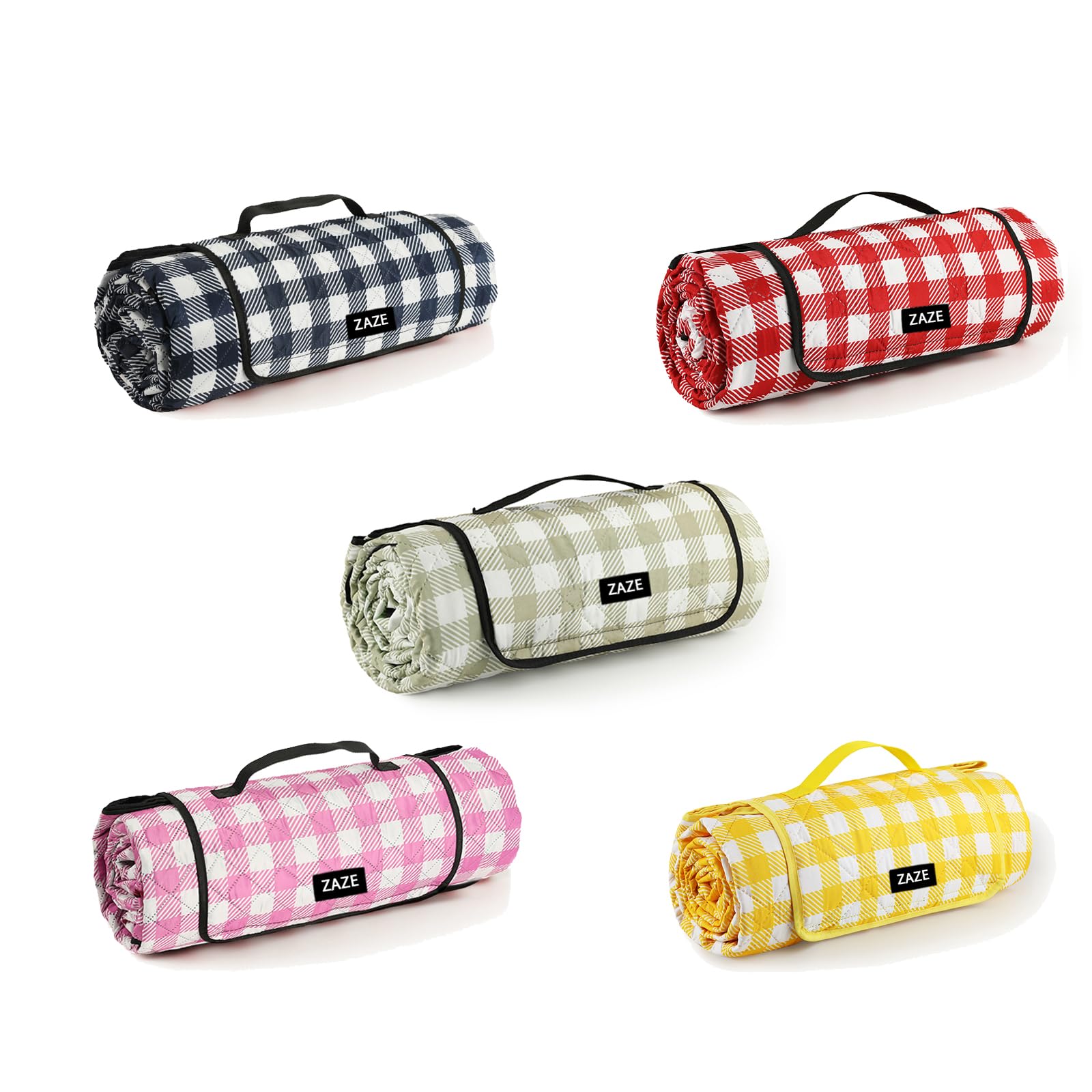 ZAZE Waterproof Extra Large Picnic Blanket - Foldable Beach Blanket for Outdoor, Camping & Park (5 Color Options) - Perfect for Beach Days, Picnics, Concerts and Backyard Gatherings