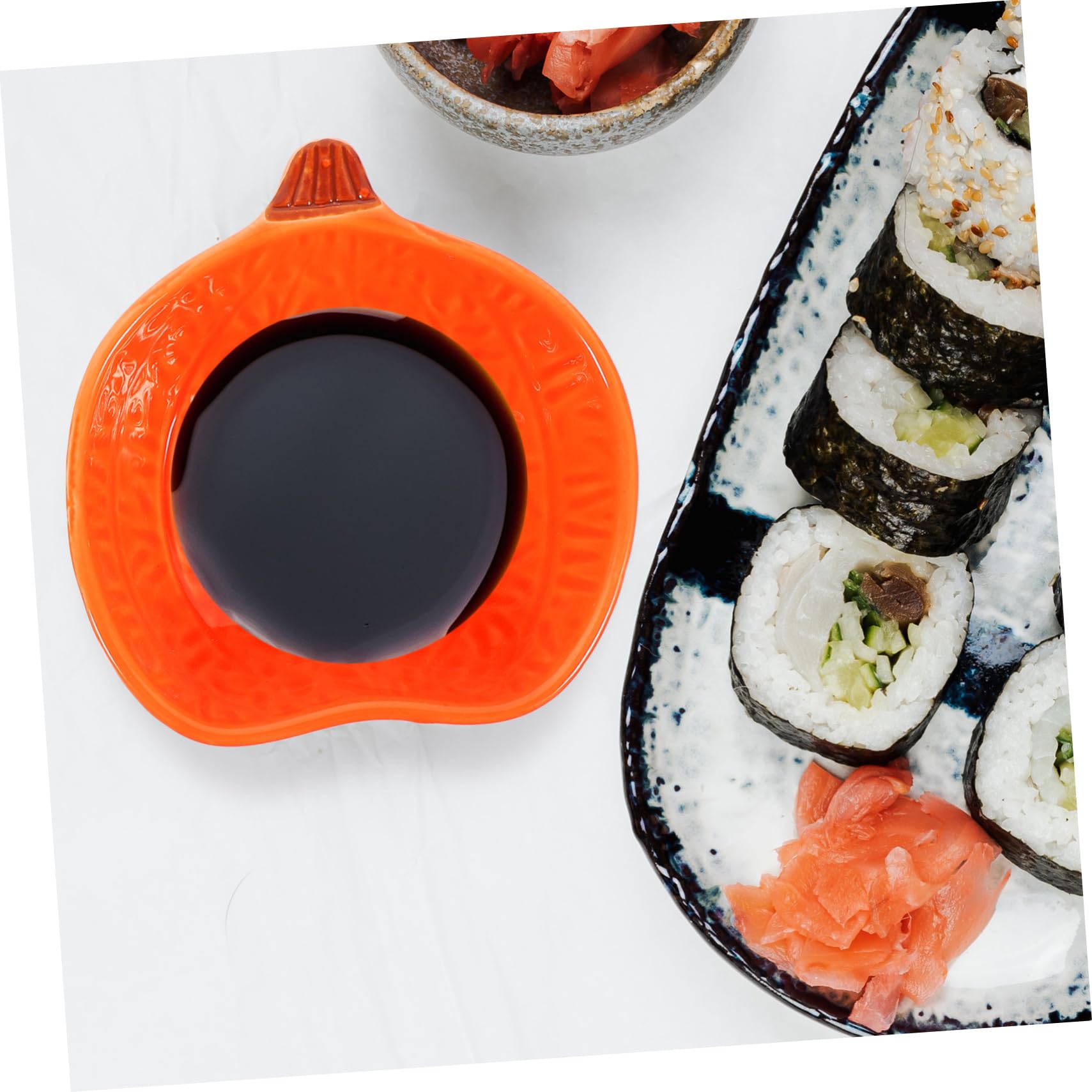 Premium 2-Piece Ceramic Vinegar Bowls Set - Charcuterie Board Accessories, Unique Soy Sauce Dishes & Seasoning Bowls for Charcuterie, Cheese & Charcuterie Platters (Pumpkin Design) - Perfect for Entertaining, Dinner Parties & Gourmet Food Presentation