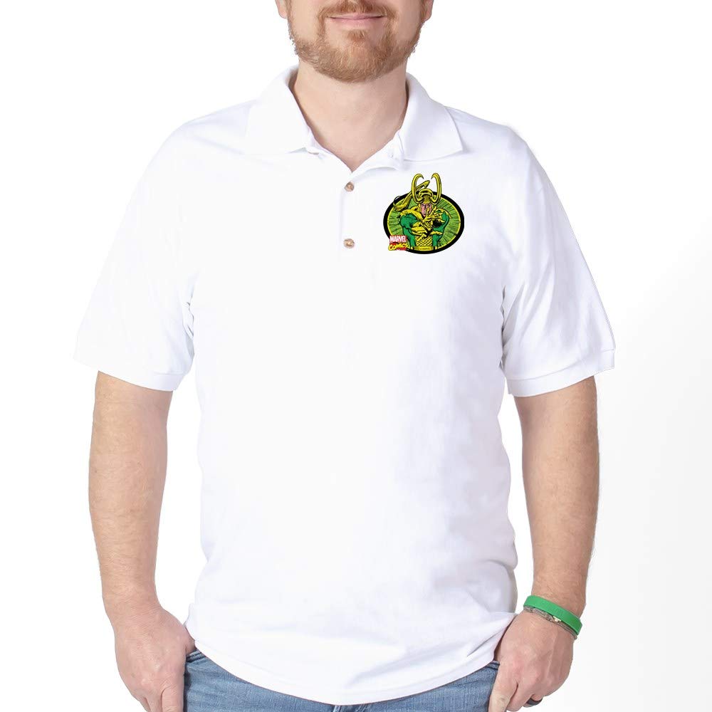 Loki Marvel Golf Polo Shirt for Men - Comfortable & Stylish Oval Design - Perfect for Golf, Casual Wear & Superhero Fans