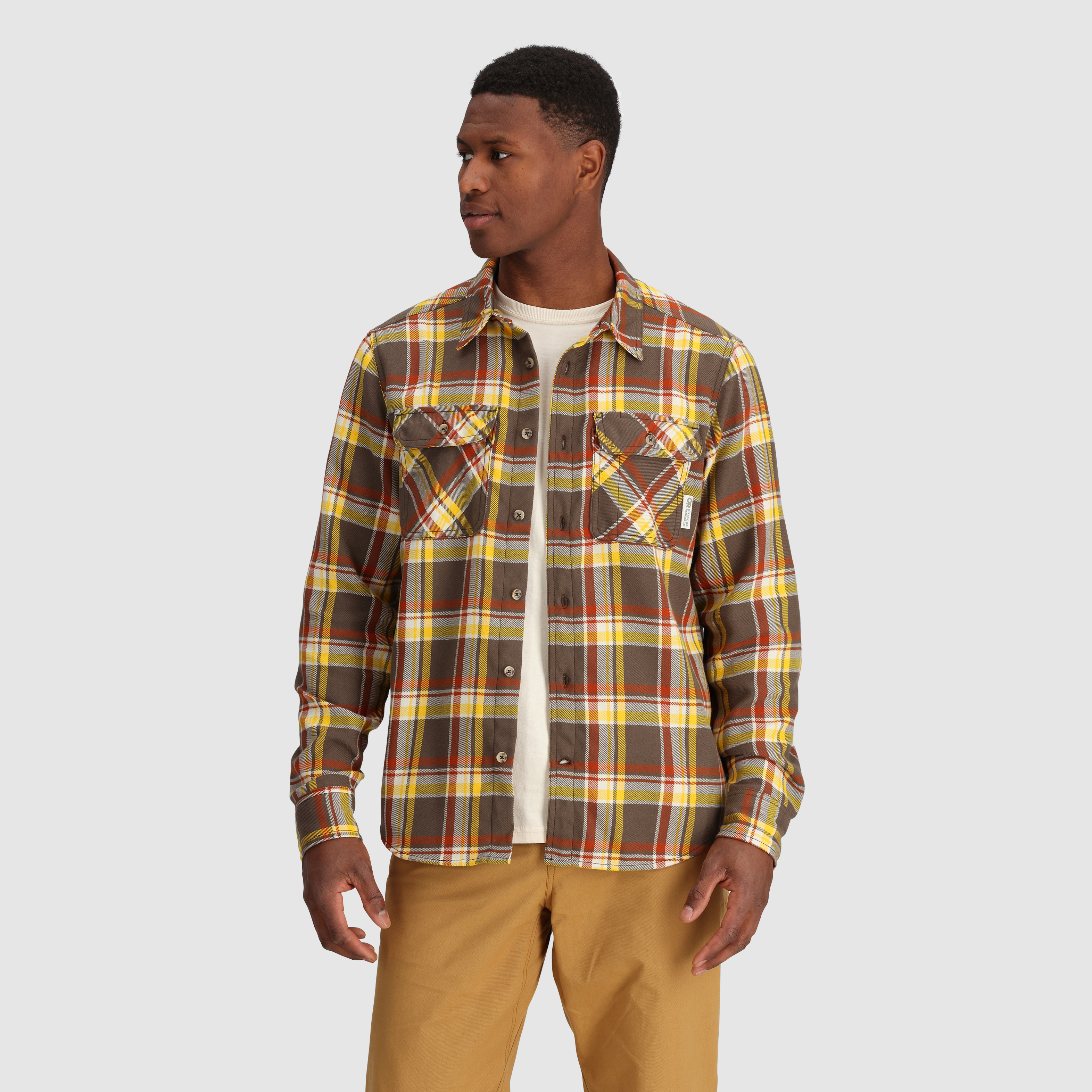 Men's Comfortable Feedback Flannel Twill Shirt - Soft Plaid Long Sleeve Button Down for Casual Wear & Outdoor Activities