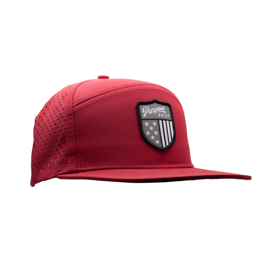 Waterproof Red Badge Hat - Adjustable & Lightweight for Outdoor Activities, Hiking, and Sports