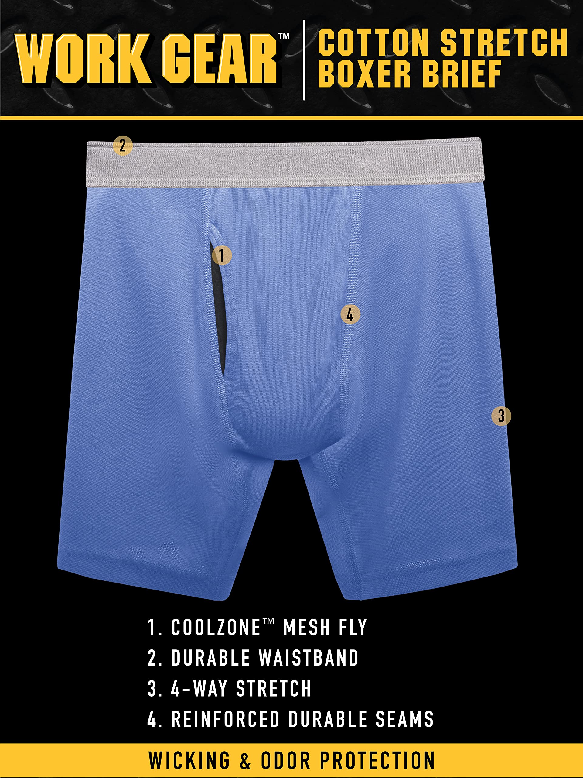 Fruit of the Loom Men's Work Gear T-Shirt - Enhanced Durability & Cooling Technology for Comfort - Perfect for Construction, Landscaping & Outdoor Labor