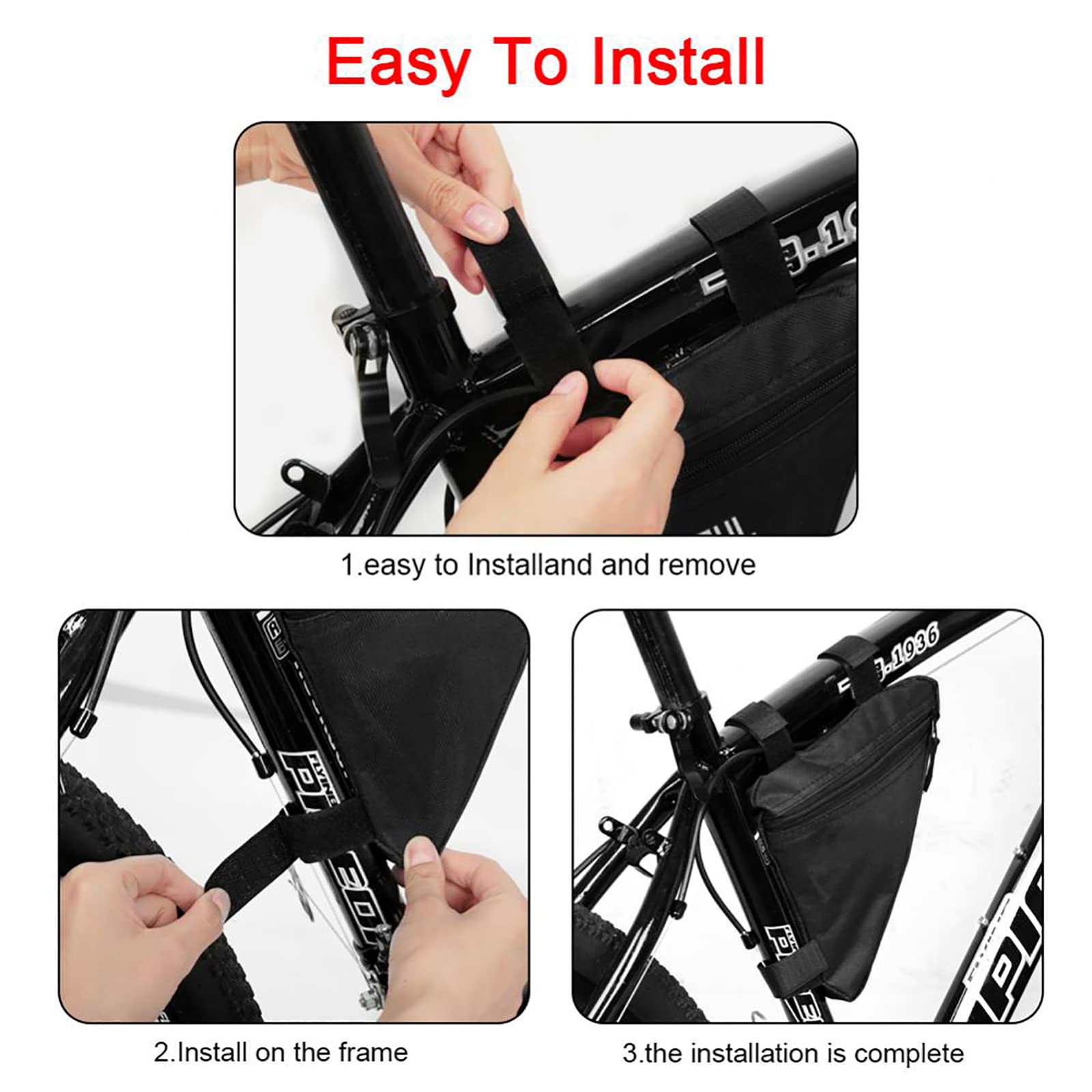 Waterproof Triangle Bicycle Frame Bag - Mountain Bike Front Tube Pouch, Durable Cycling Saddle Bag Holder for Road & MTB Accessories | Perfect for Commuting, Trail Riding & Outdoor Adventures