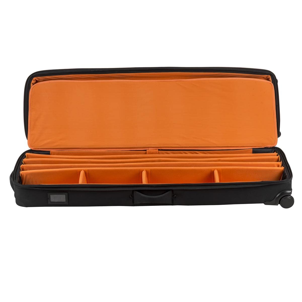 Slinger L6 BigBag Light Stand Rolling Case for Three C-Stands – Black Carrying Case with Bright Orange Interior, Adjustable Dividers, Roller-Bearing Wheels & Fabric Straps – Perfect for Studio, Photography, and On-Location Video Shoots