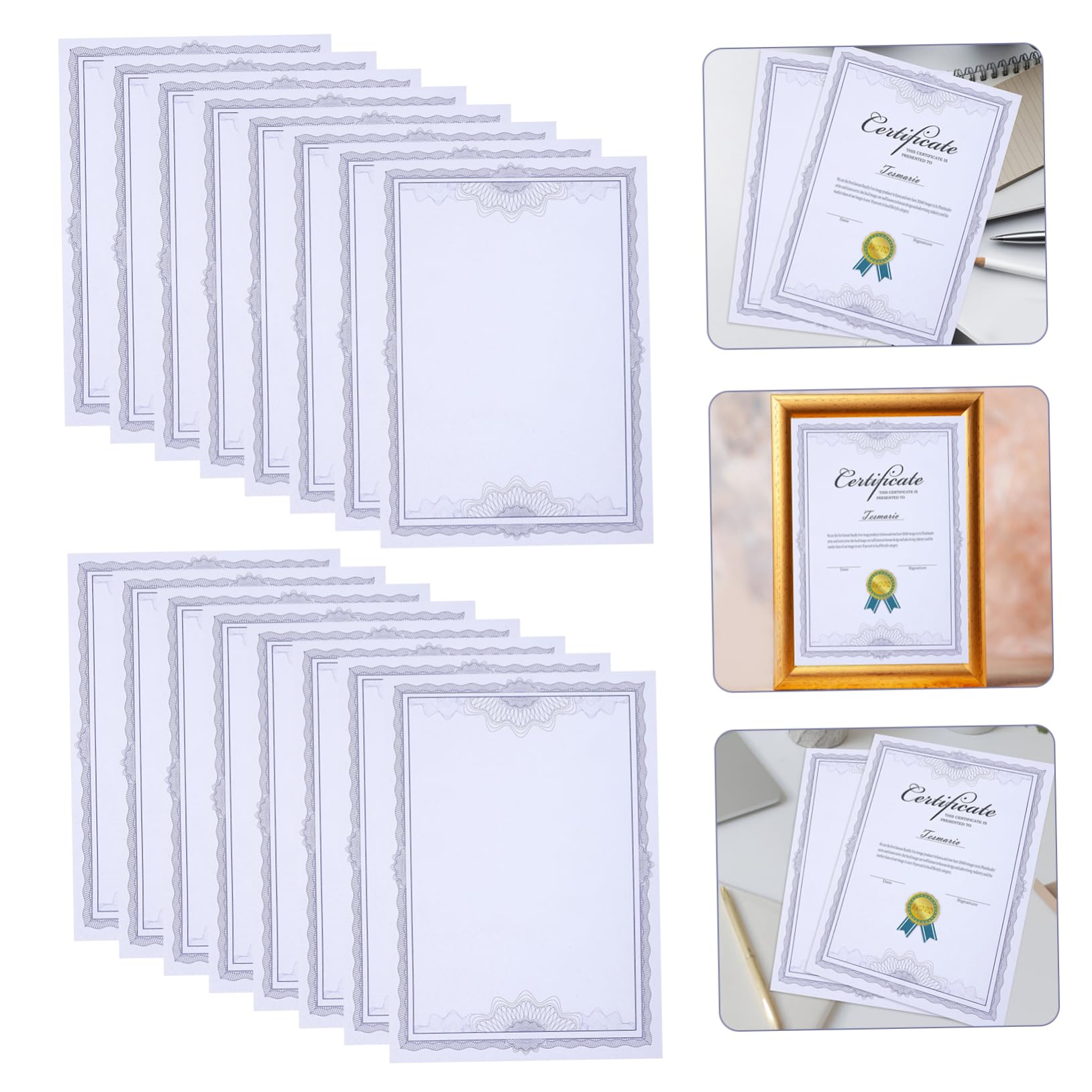 COHEALI 100 Sheets Blank Award Certificate Paper - Premium Graduation Diploma Paper for Academic Awards, Employee Recognition & Honor Certificates - Perfect for Schools, Offices & Special Events