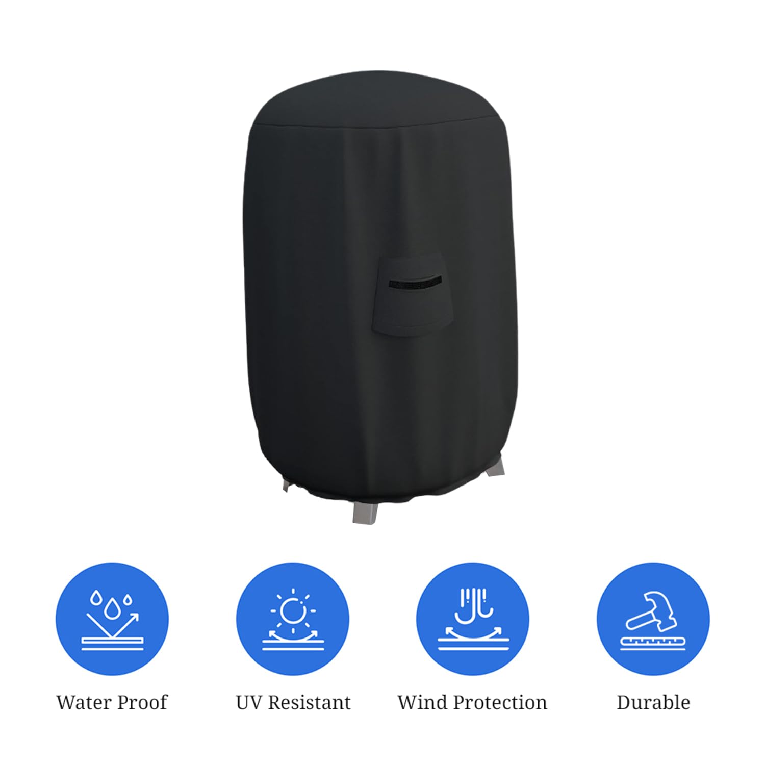 Premium 12 Oz Waterproof BBQ Grill Cover - UV & Weather Resistant Smoker Cover for Dome, Bullet, Barrel, Kettle & Drum Grills (22