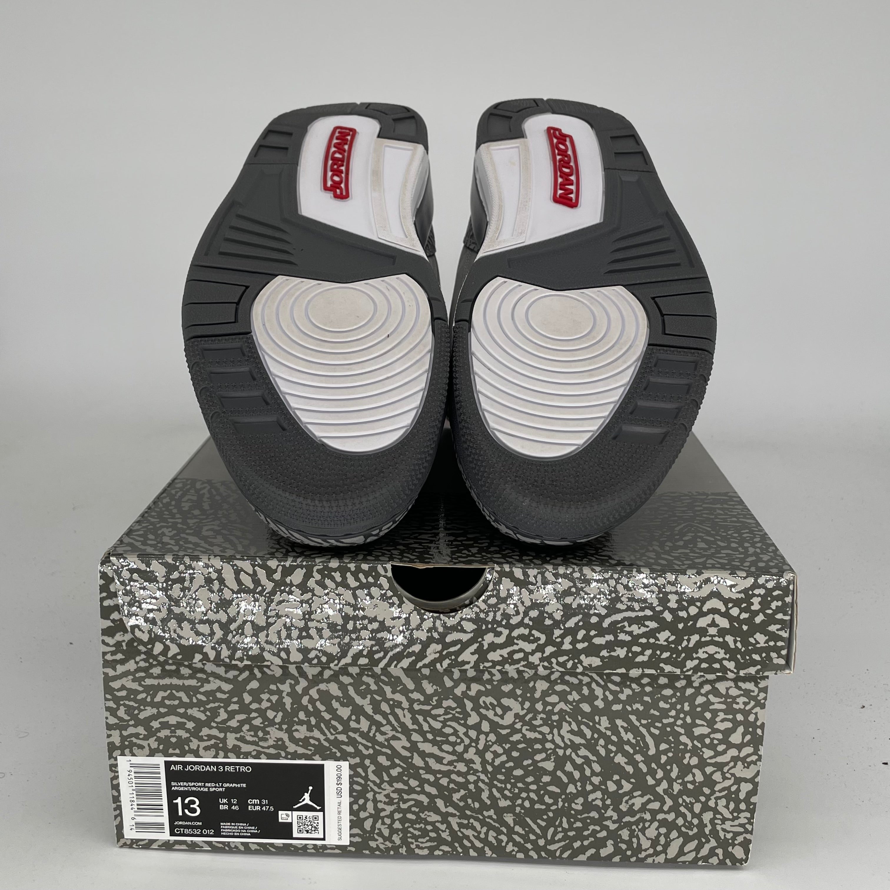 AIR JORDAN 3 COOL GREY Men's Basketball Shoes Size 13 - Style CT8532 012 | Retro Sneakers for Casual Wear & Street Fashion