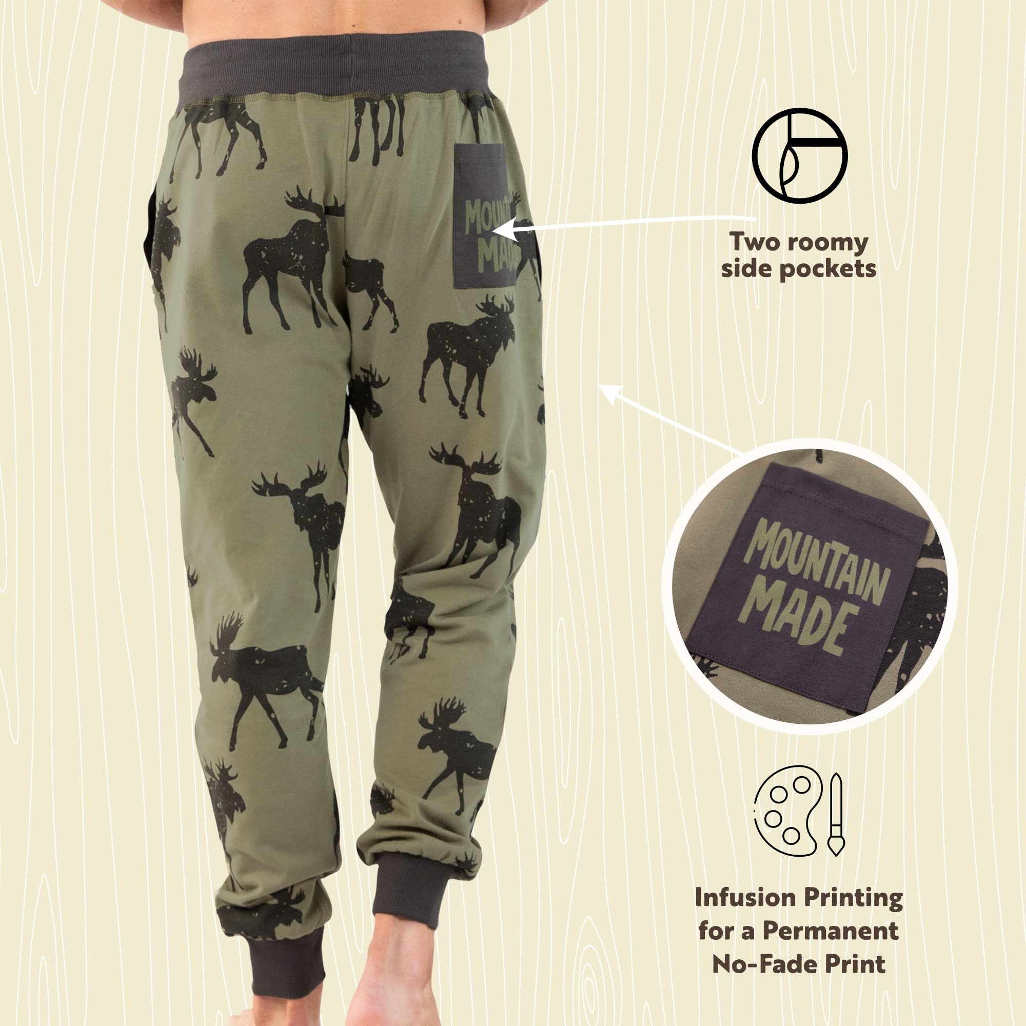 Lazy One Men's Jogger Sweatpants - Soft, Warm Fleece Lounge Pants with Side Pockets | Perfect for Home, Gym & Casual Wear