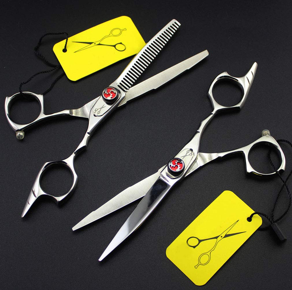 Professional Barber Scissors Set - 5.5 Inch Hair Cutting & Thinning Scissors for Salon & Home Use - Stainless Steel Hairdressing Kit for Men & Women - Perfect for Styling, Trimming & Haircuts