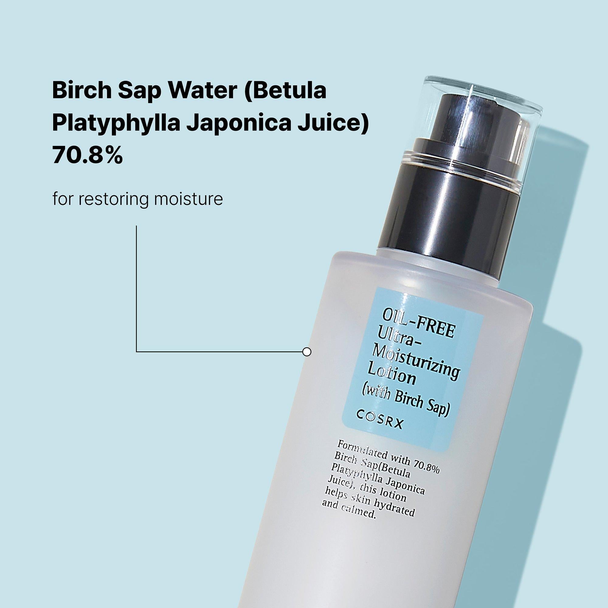 COSRX Oil-Free Ultra Moisturizing Face Lotion with Birch Sap for Dry & Sensitive Skin | Hydrating Moisturizer for Day & Night Use | Lightweight & Non-Greasy Formula